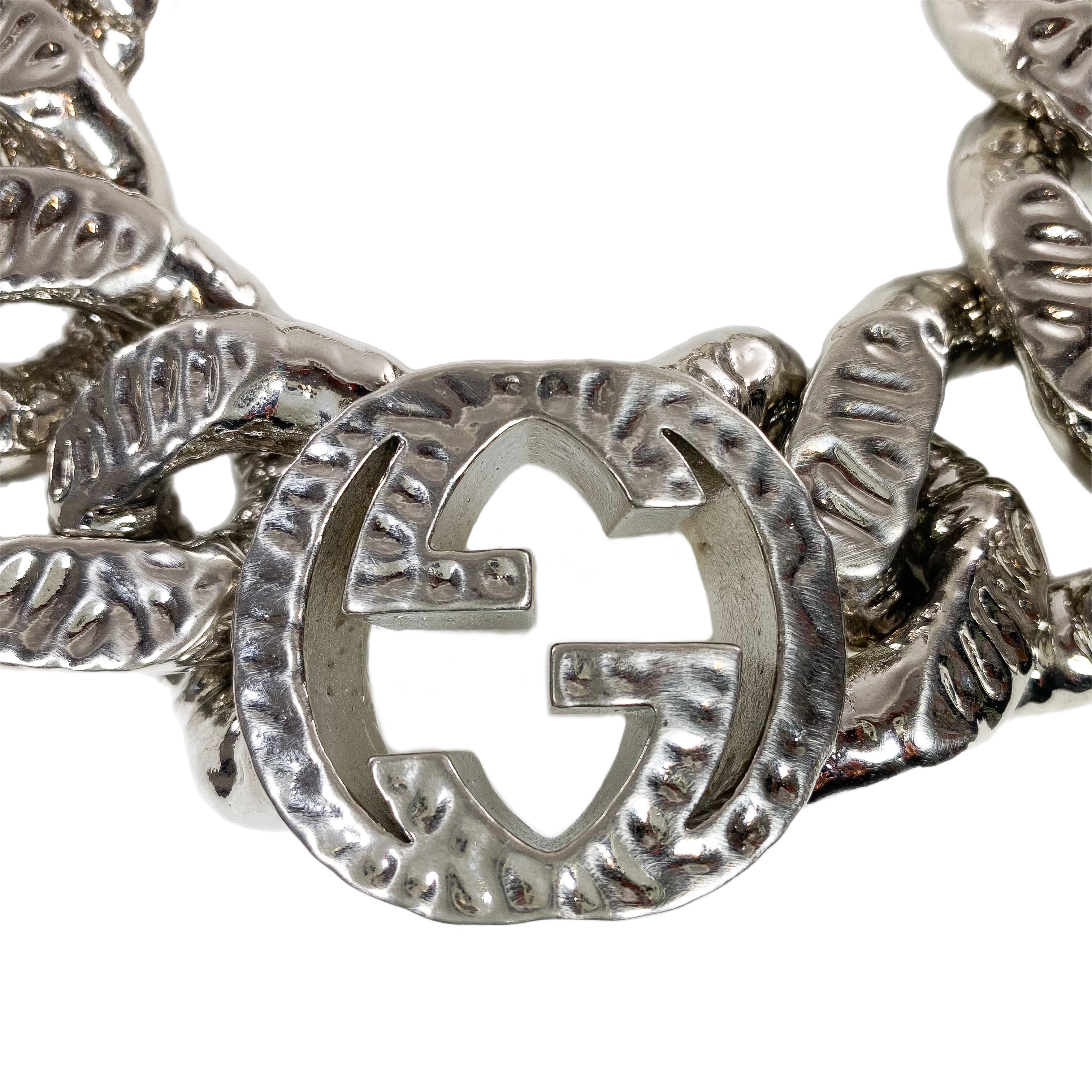 Gucci Silver Hammered Choker