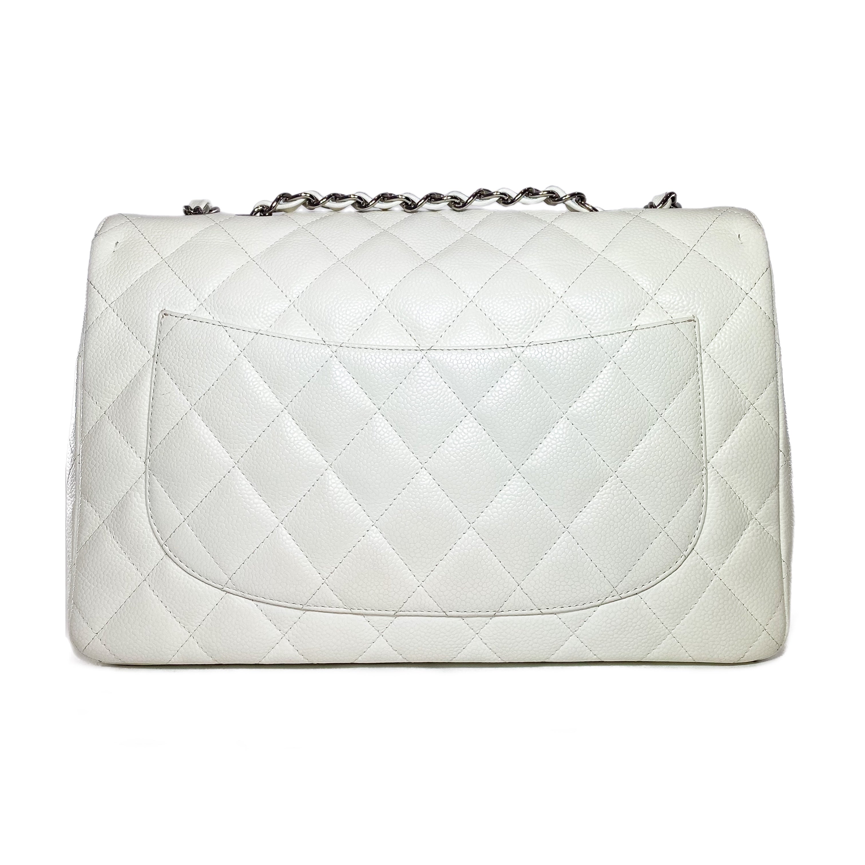 Chanel Off White Jumbo Single Flap Bag