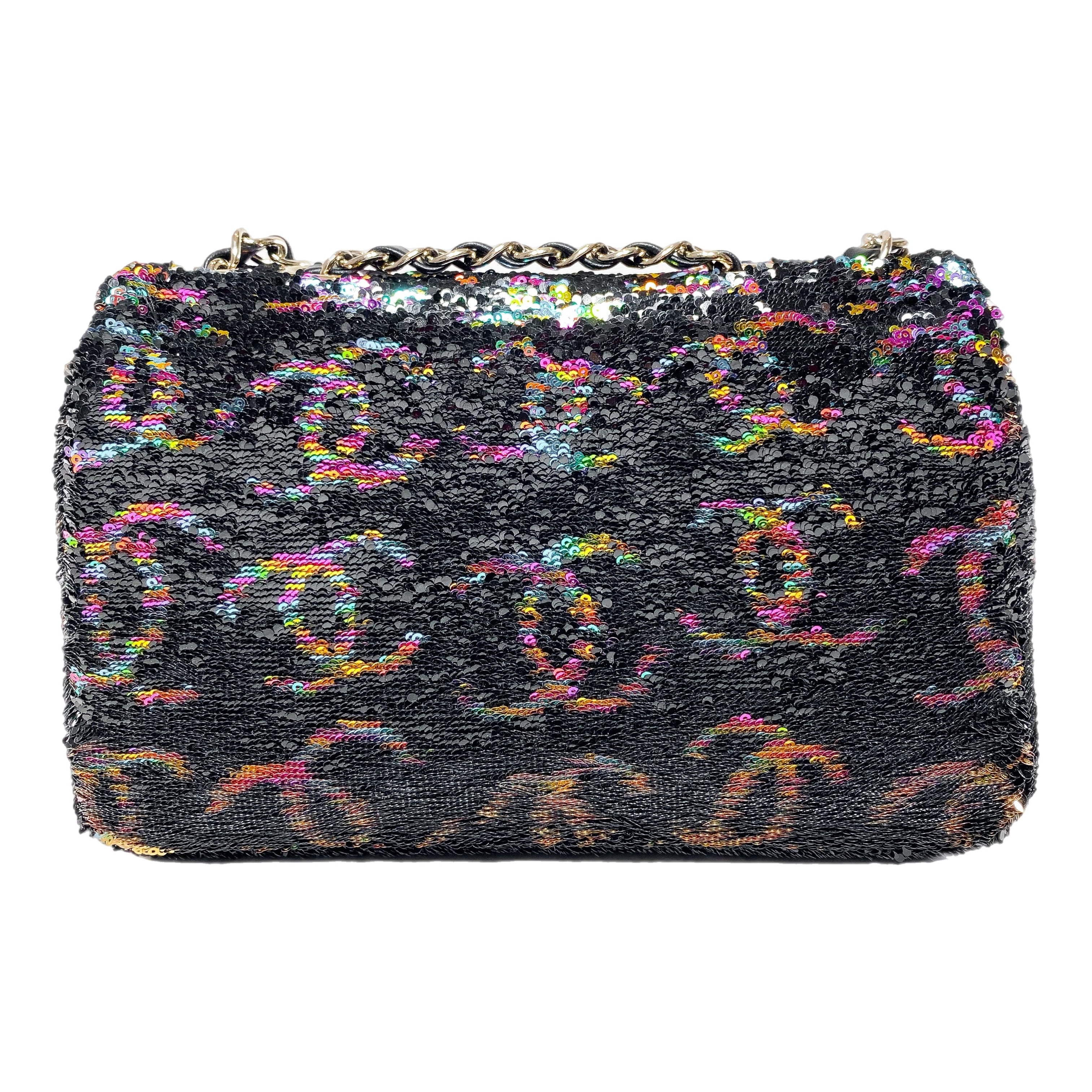 Chanel Multicolor CC Logo Sequin Flap Bag