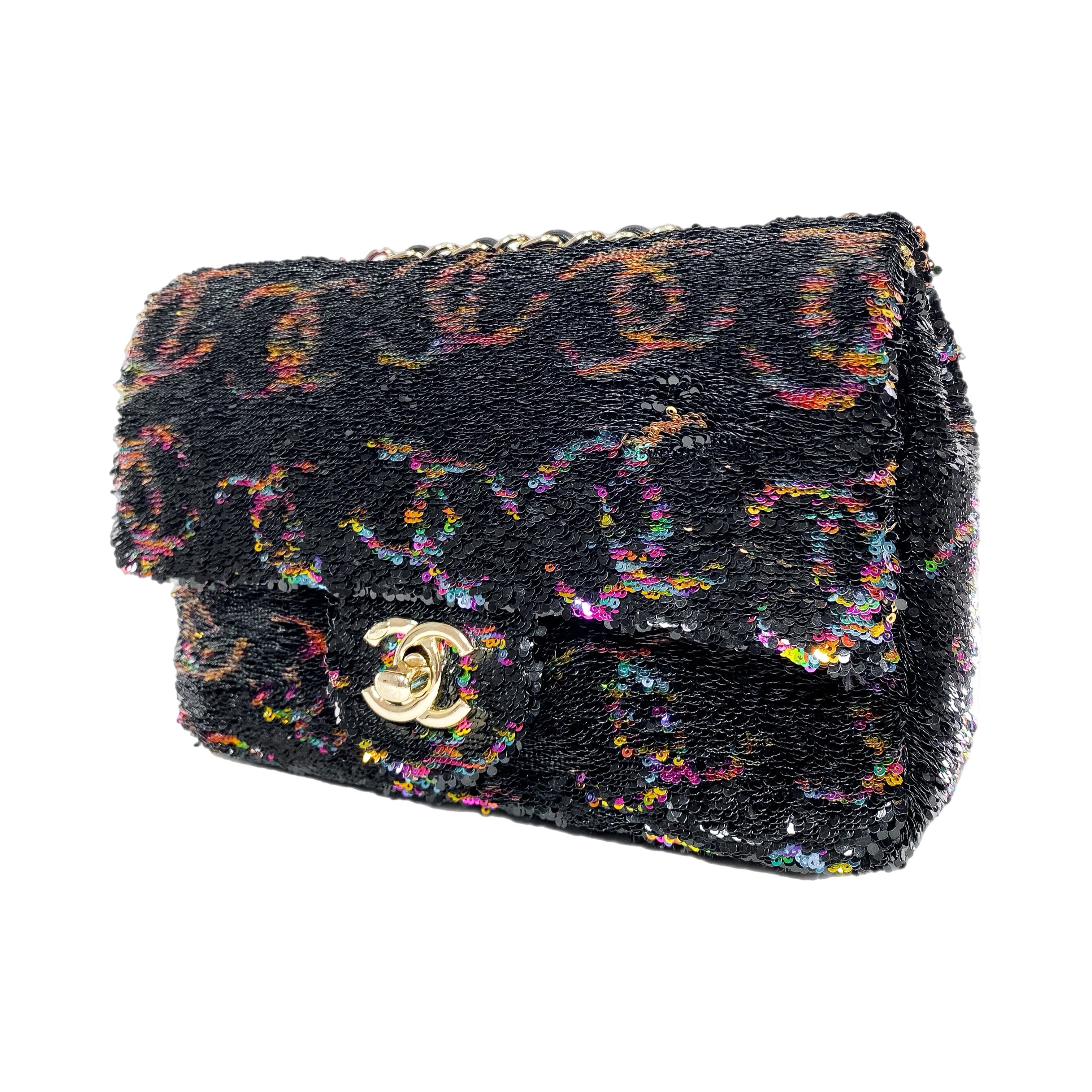 Chanel Multicolor CC Logo Sequin Flap Bag