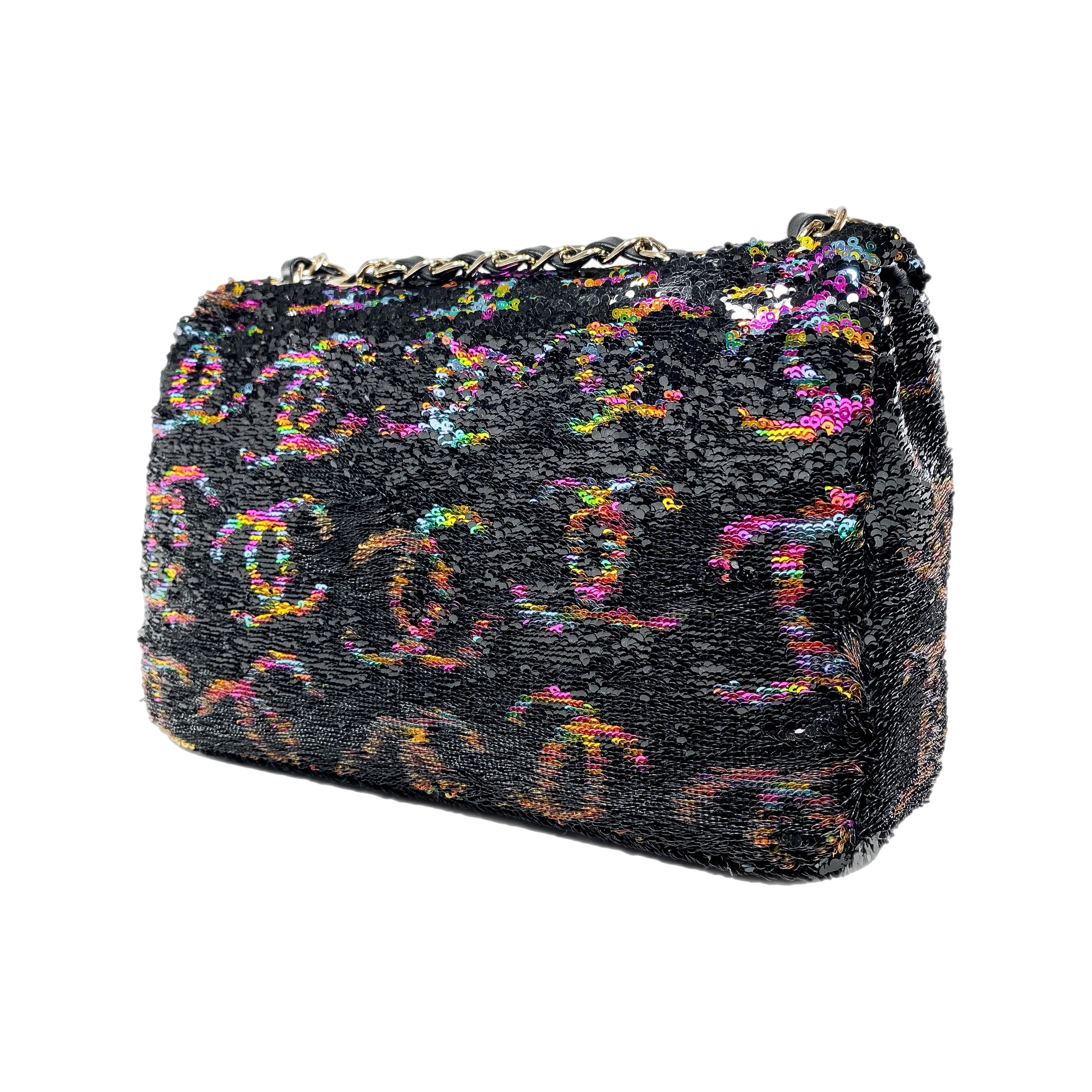 Chanel Multicolor CC Logo Sequin Flap Bag