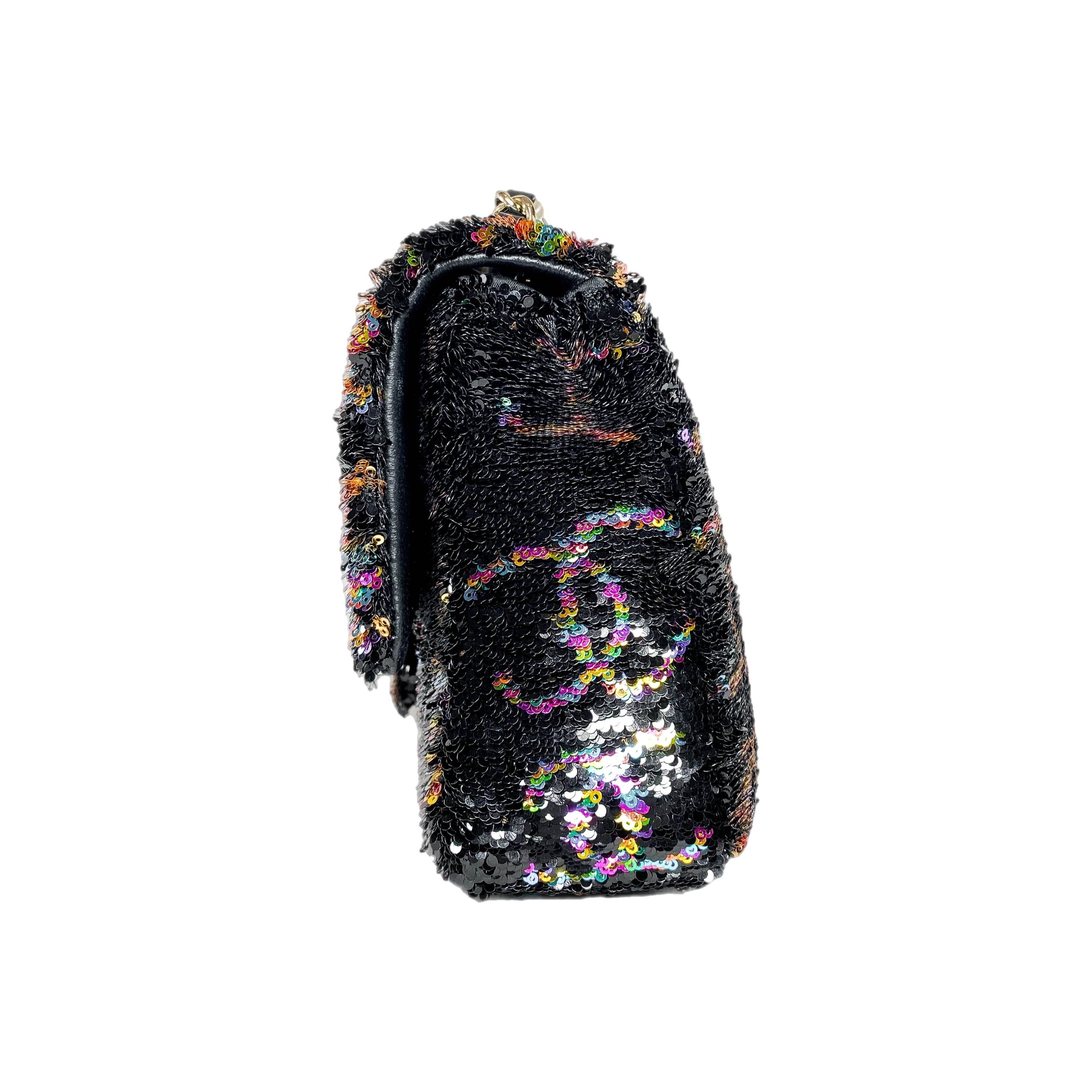 Chanel Multicolor CC Logo Sequin Flap Bag