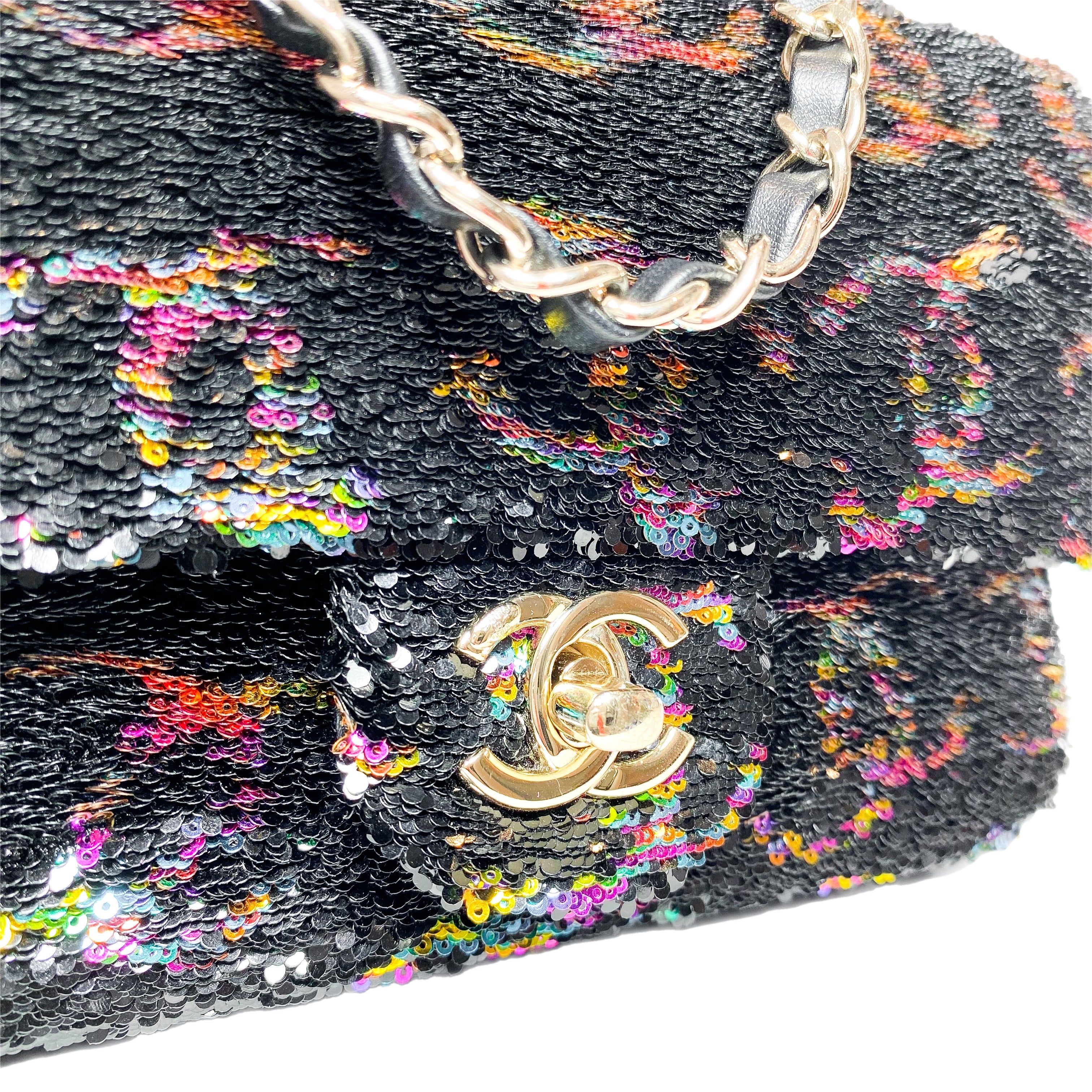 Chanel Multicolor CC Logo Sequin Flap Bag