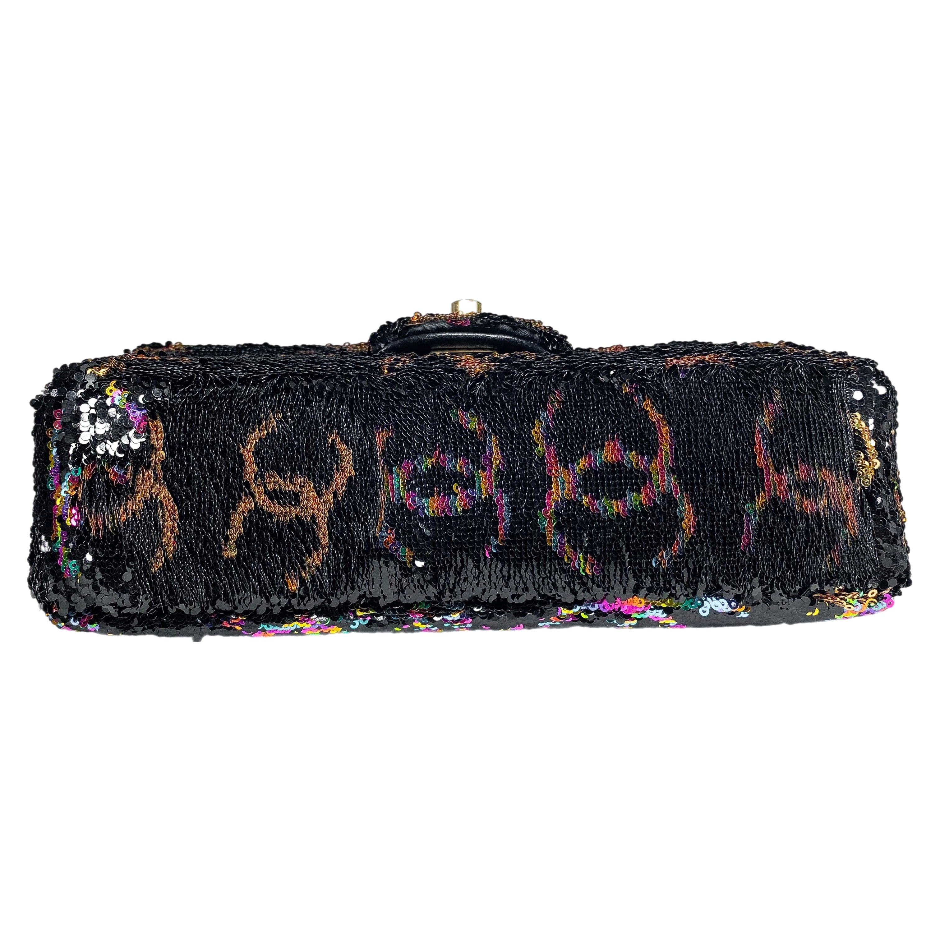 Chanel Multicolor CC Logo Sequin Flap Bag