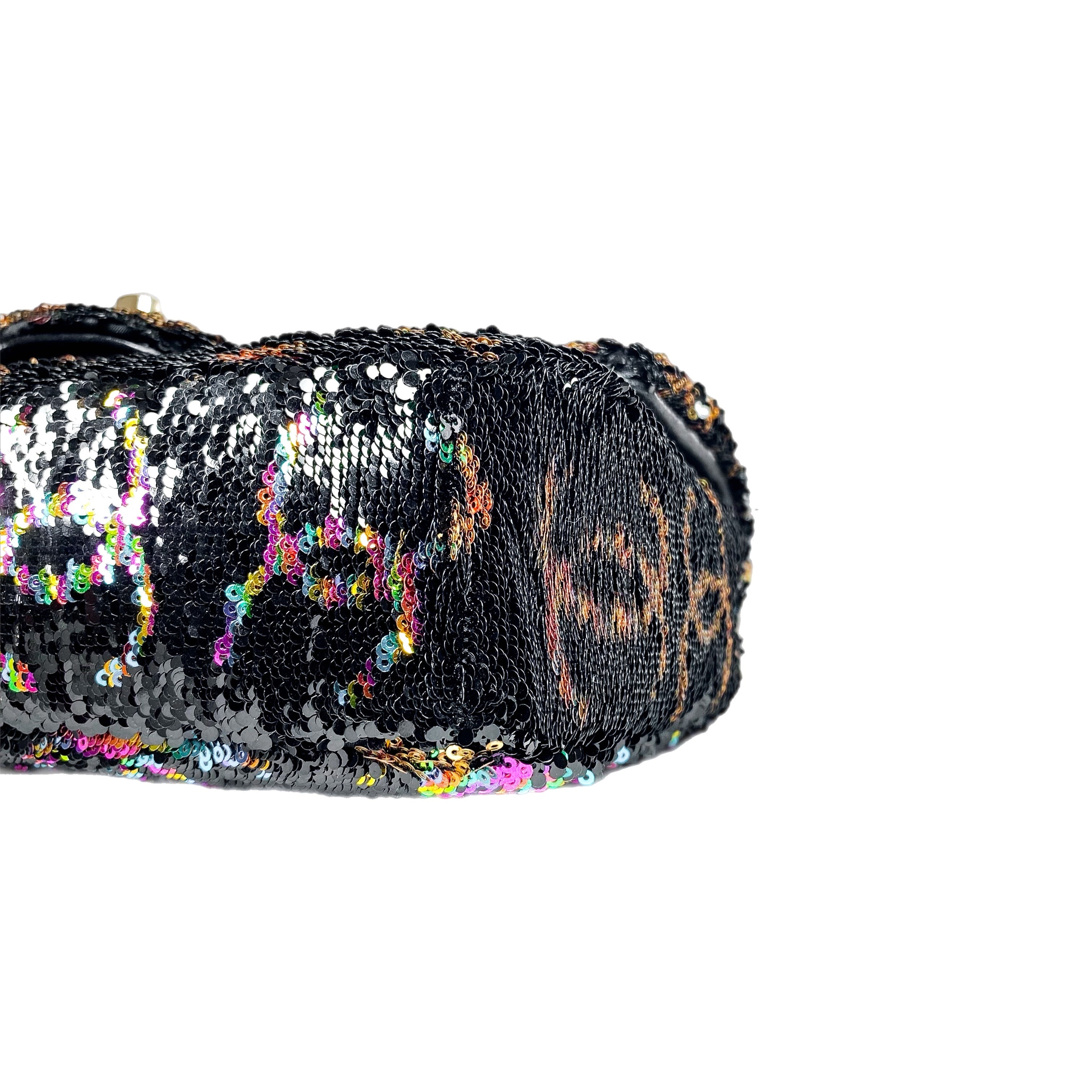 Chanel Multicolor CC Logo Sequin Flap Bag