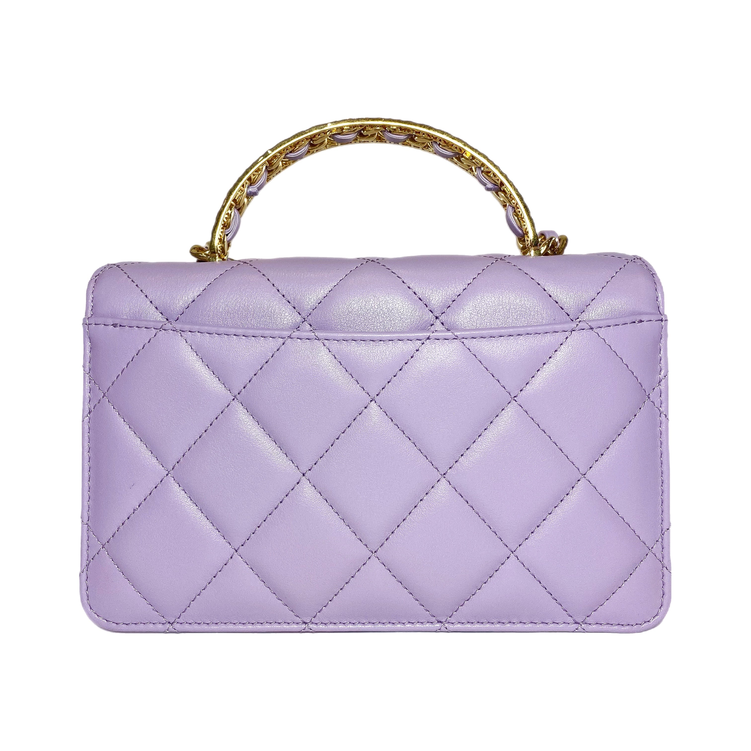 Chanel Light Purple Mini Top Handle Flap Bag