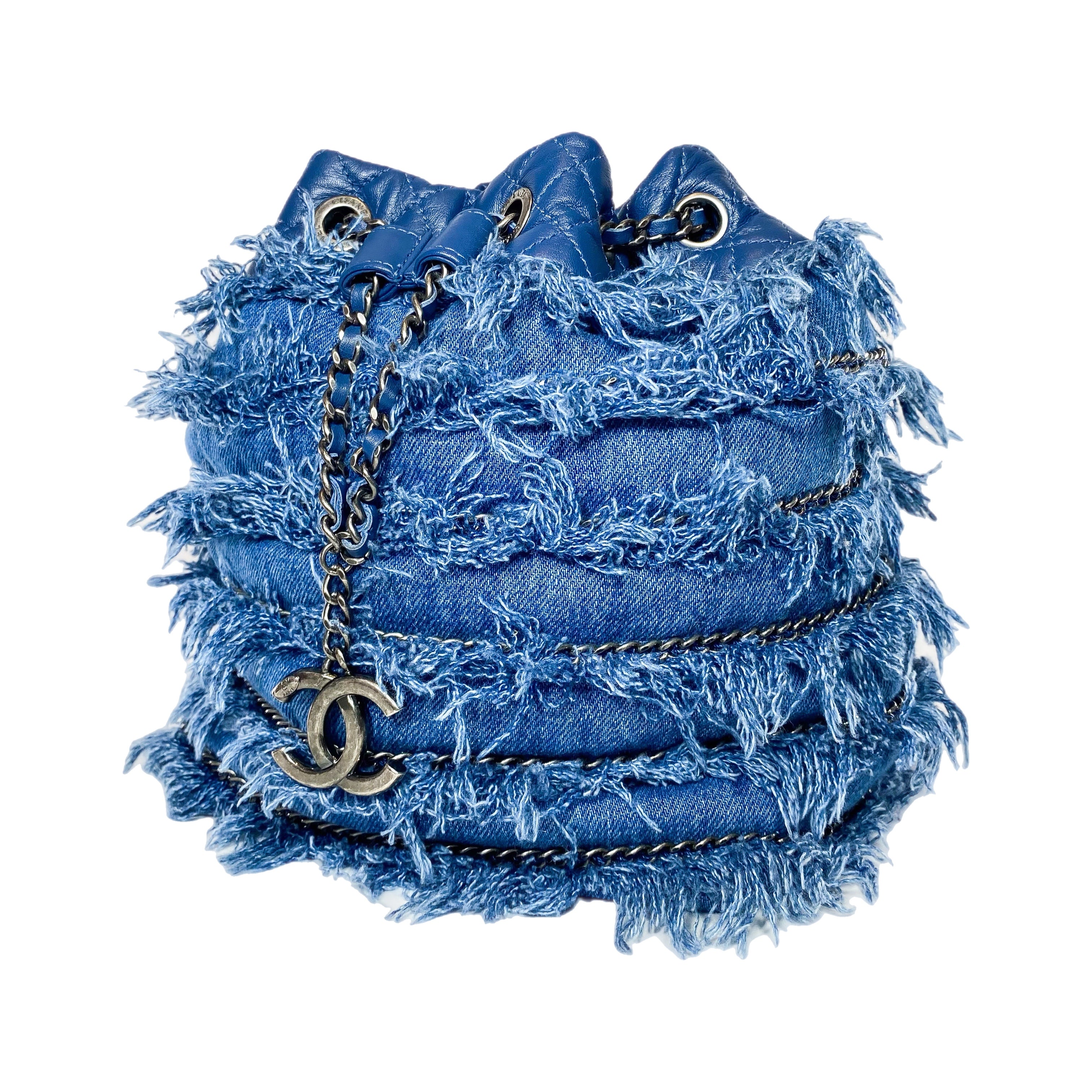 Chanel Denim Chain Bucket Bag