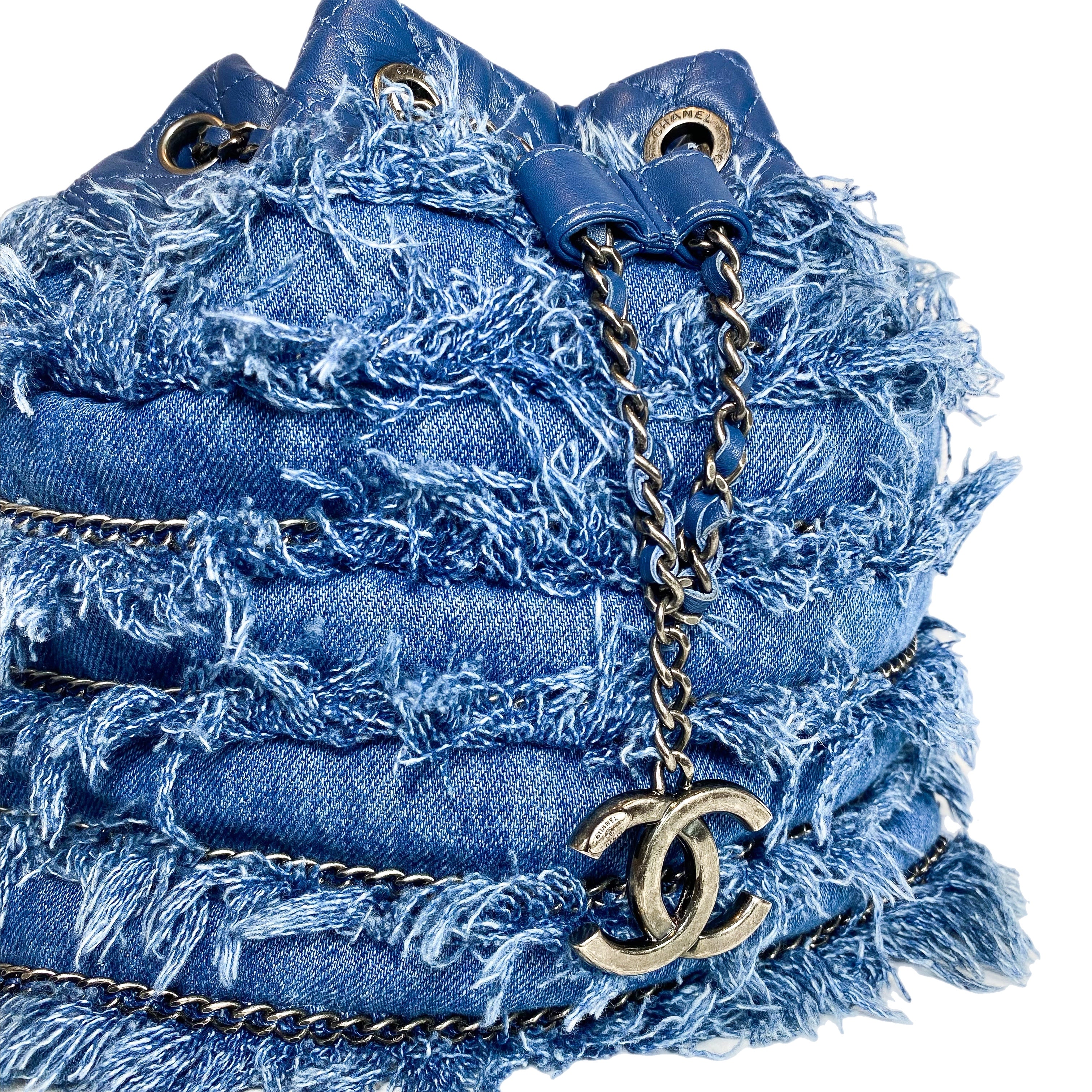 Chanel Denim Chain Bucket Bag