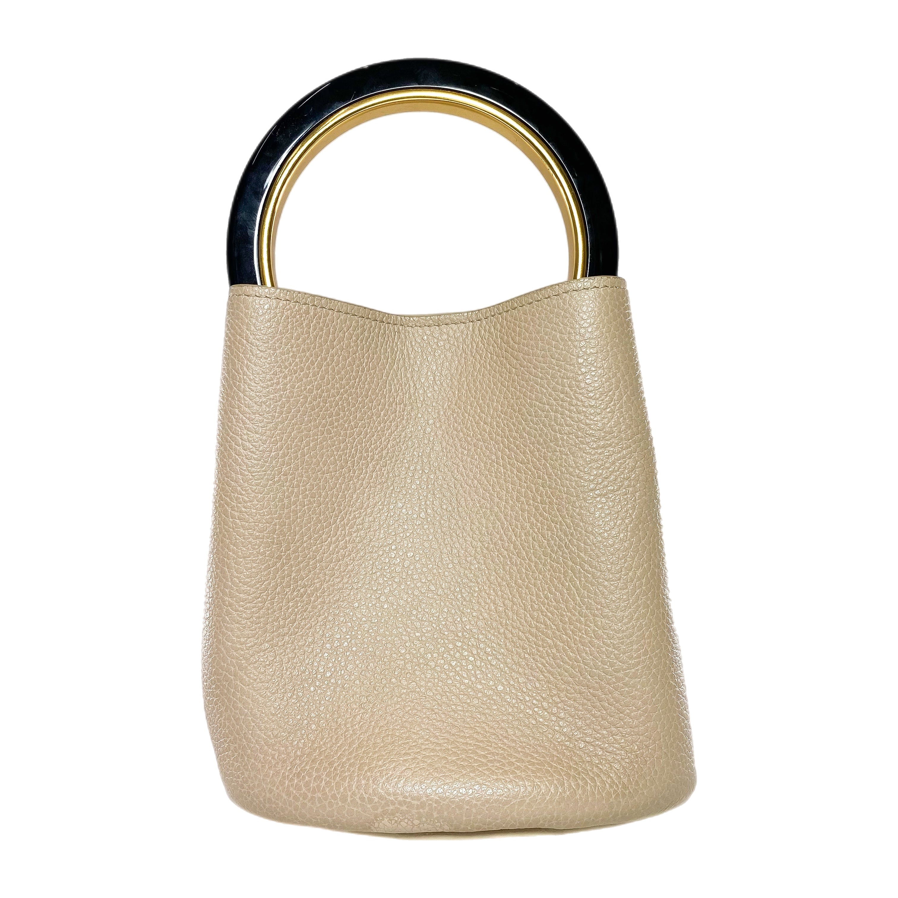 Marni Beige Pannier Logo Print Bucket Bag Consign of the Times