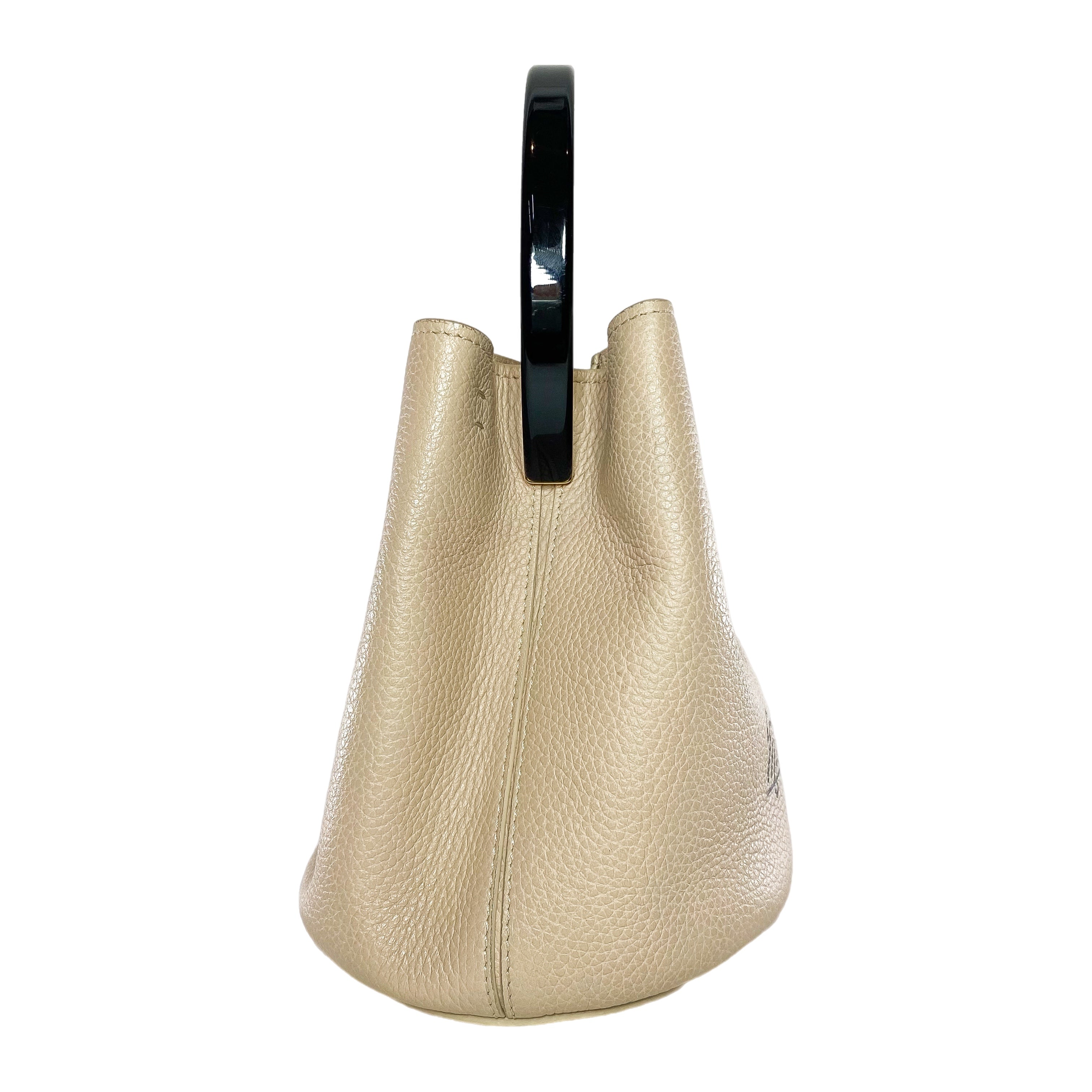 Marni Beige Pannier Logo Print Bucket Bag