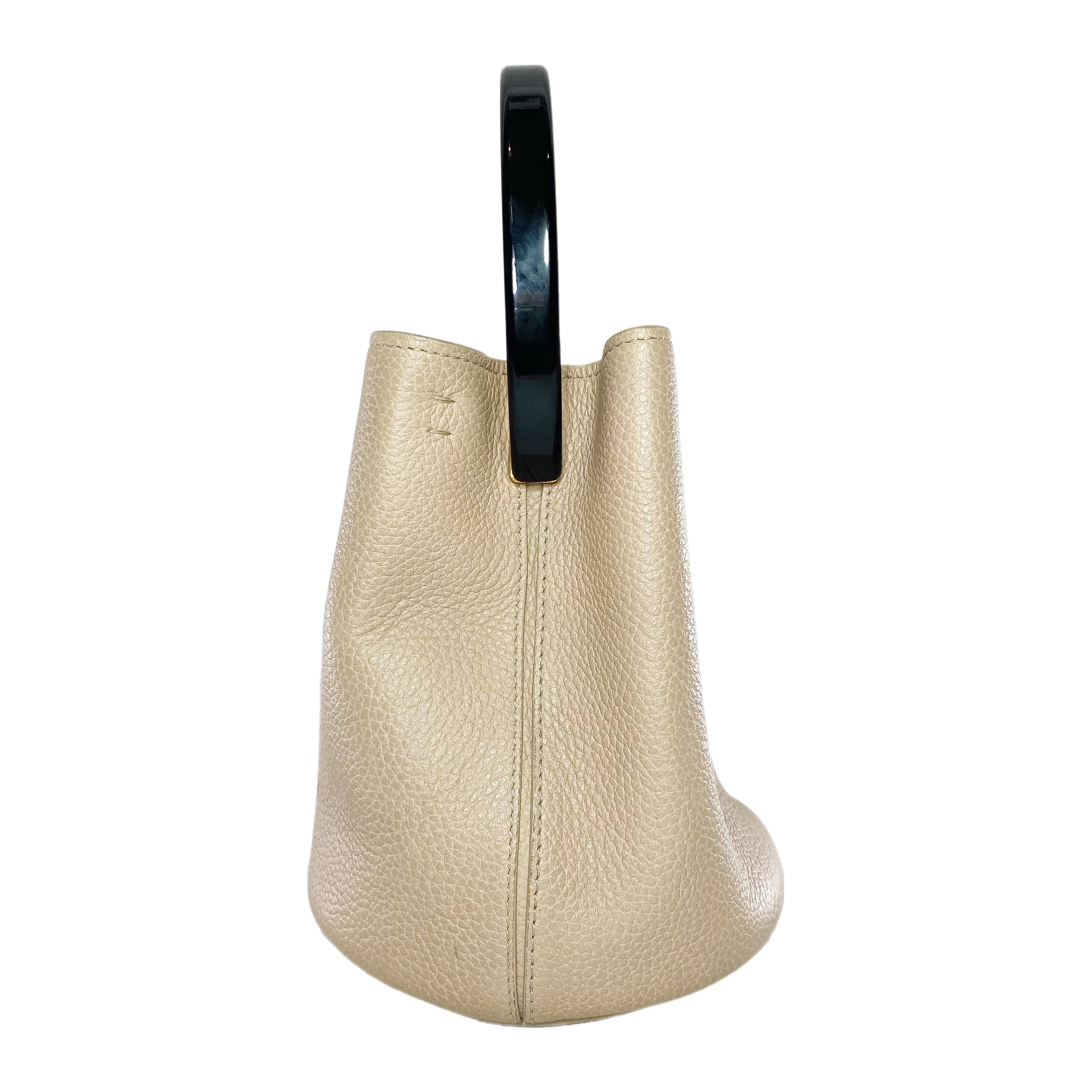 Marni Beige Pannier Logo Print Bucket Bag