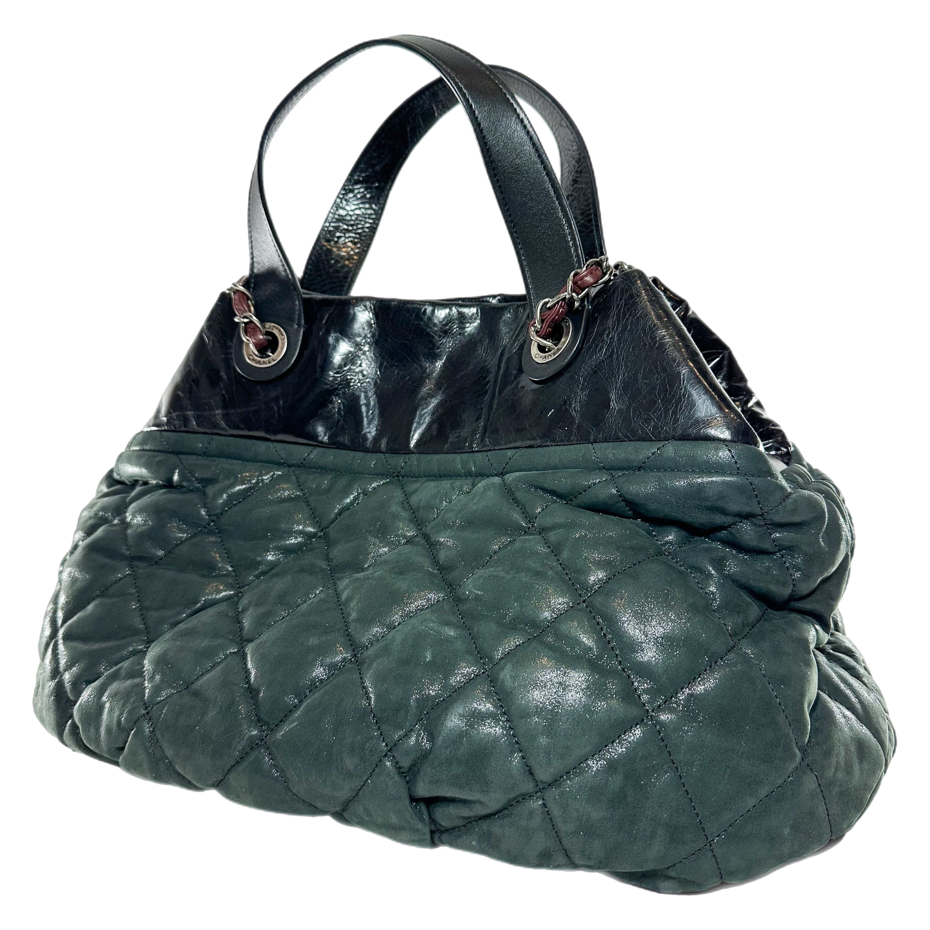 Chanel In The Mix Black Green Iridescent Large Tote