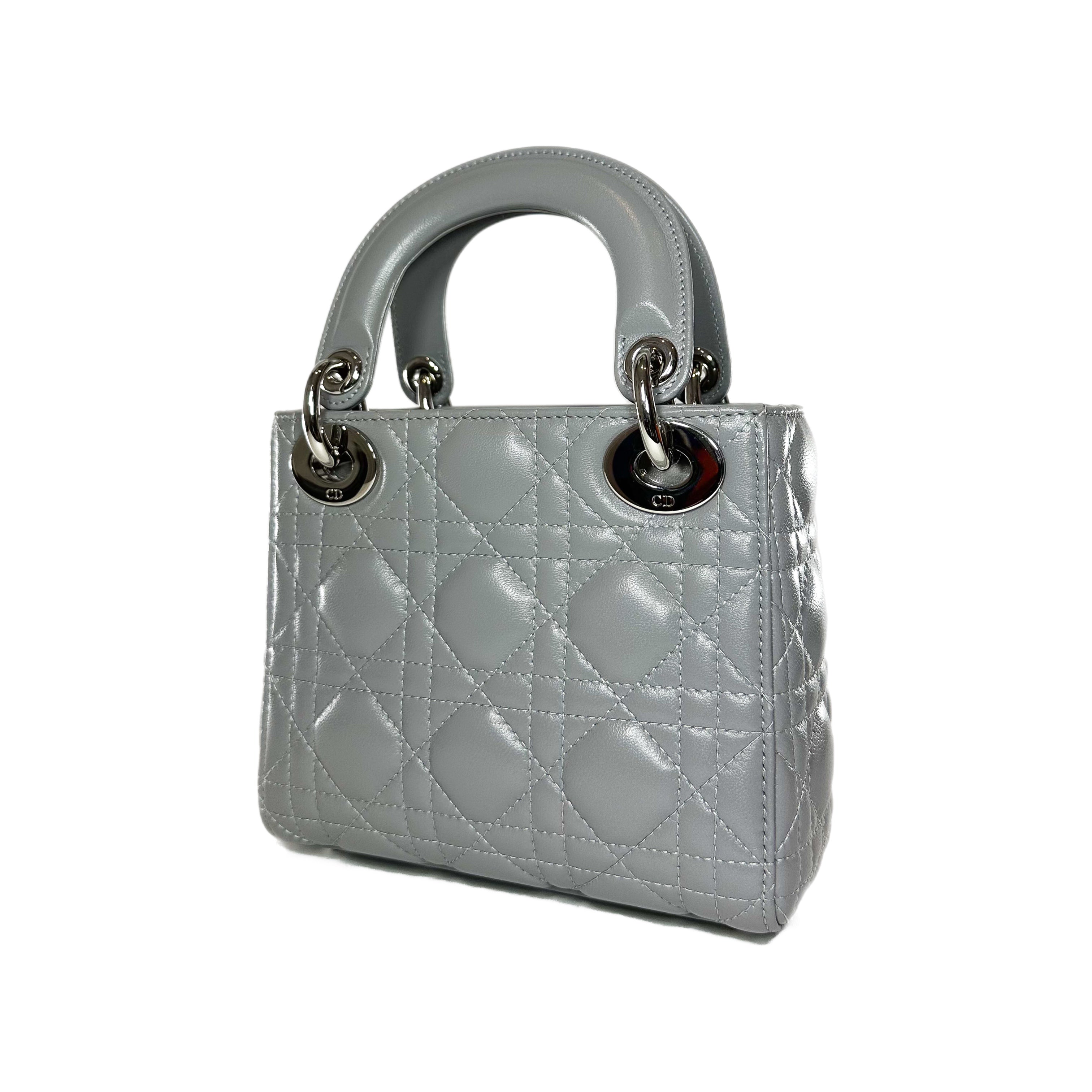 Dior Grey Mini Lady Dior with Crystal Strap