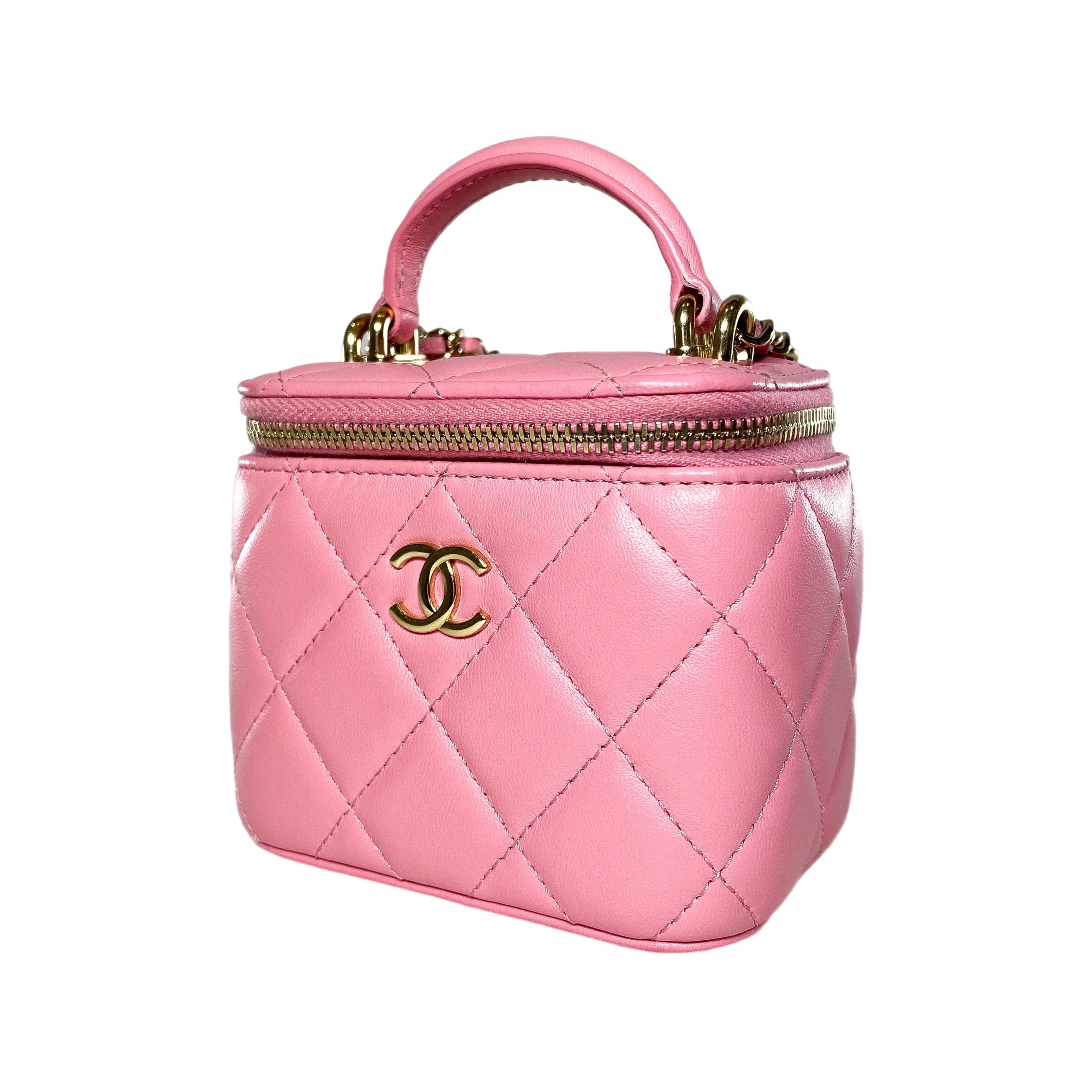 Chanel Pink Quilted Mini Vanity