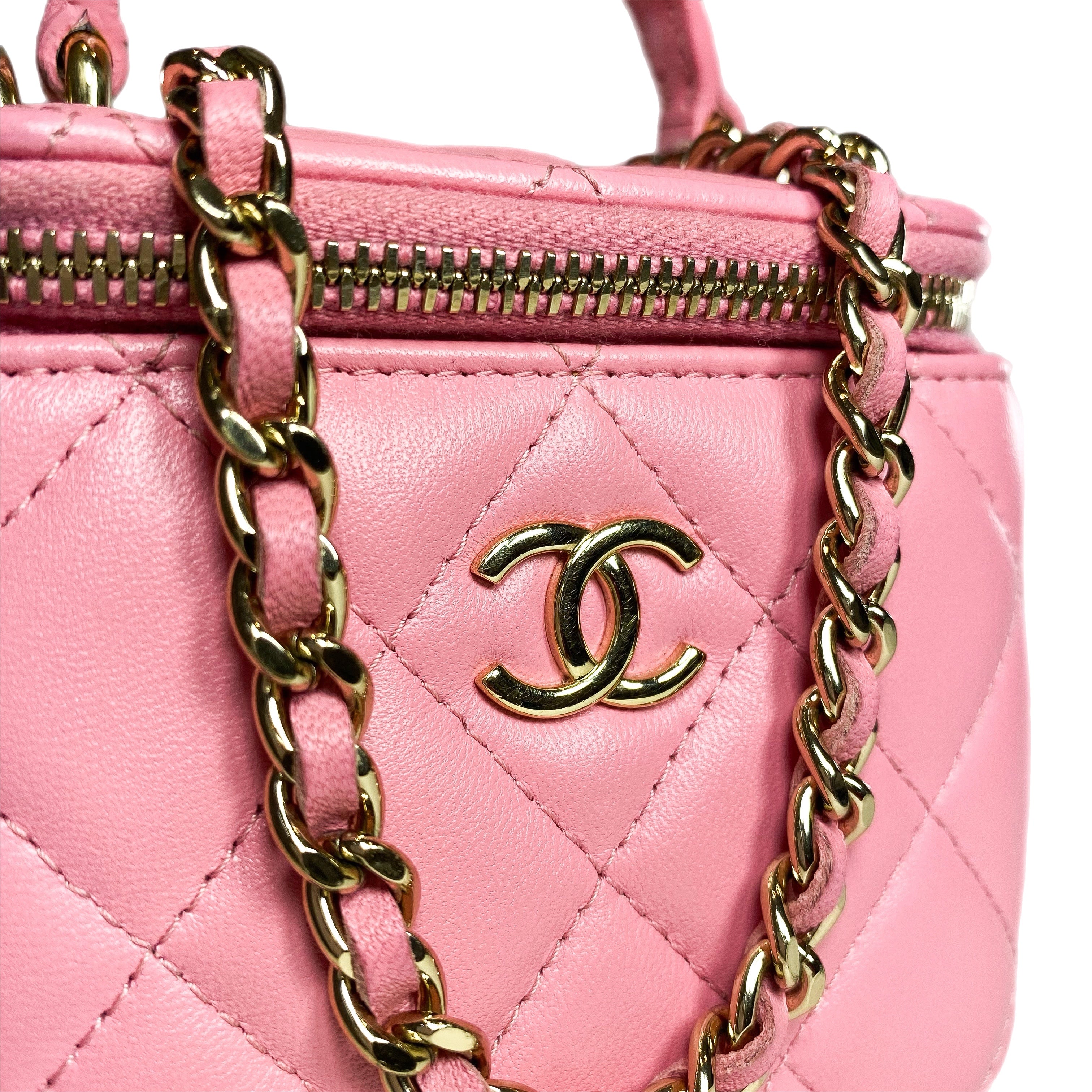 Chanel Pink Quilted Mini Vanity