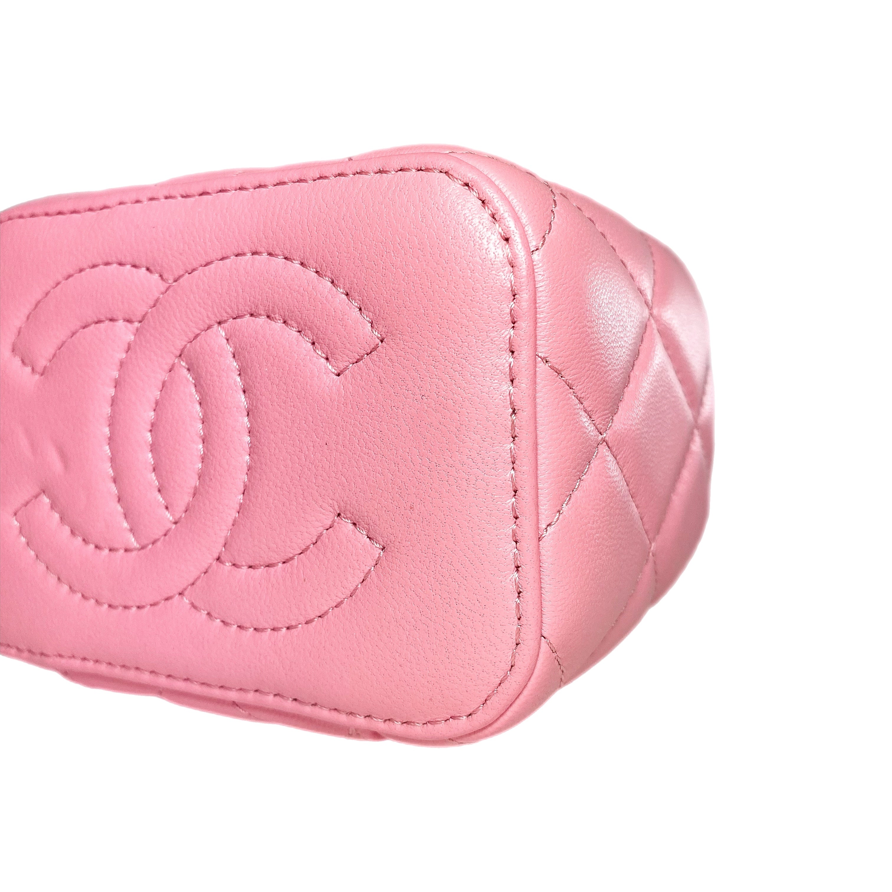 Chanel Pink Quilted Mini Vanity