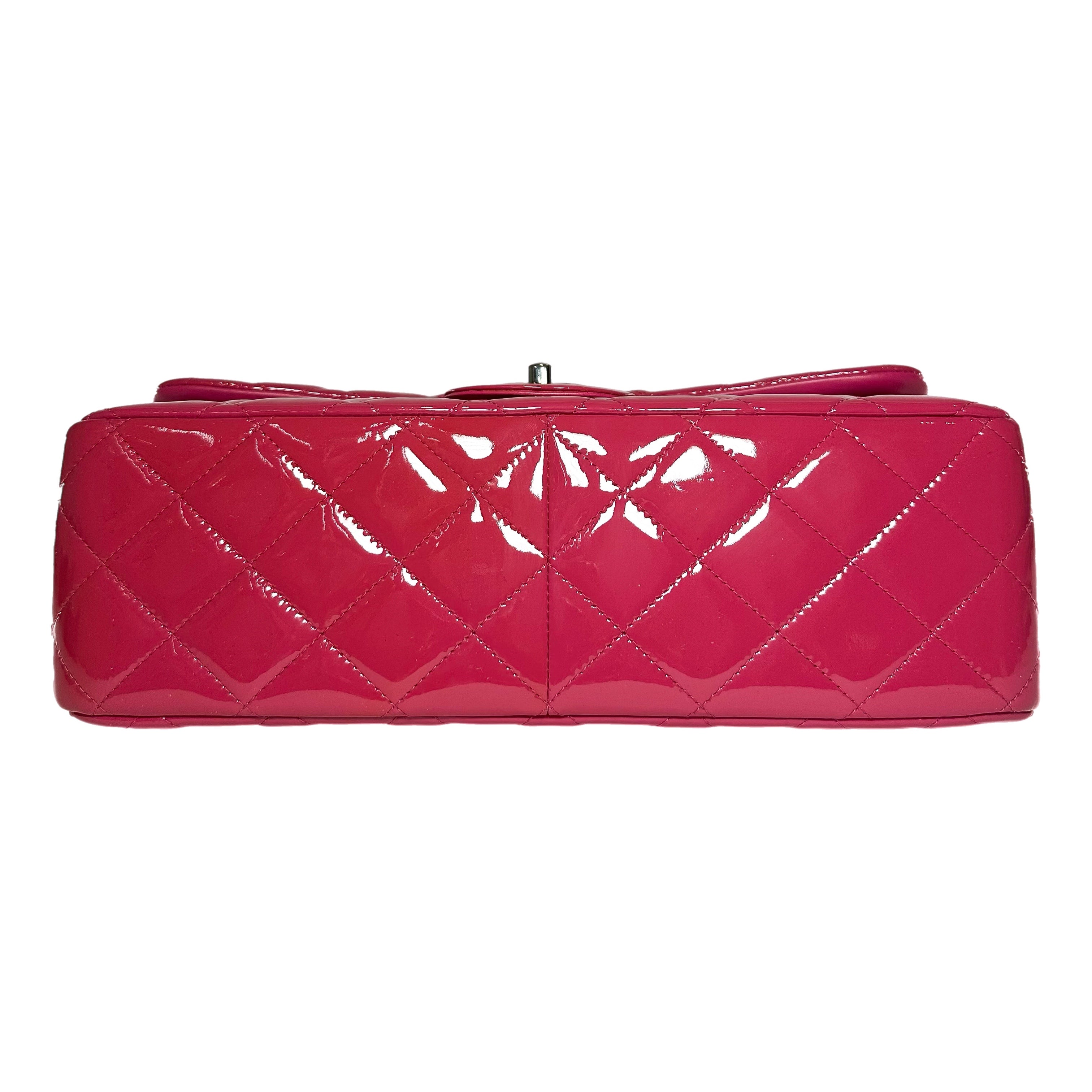 Chanel Pink Jumbo Patent Double Flap Bag