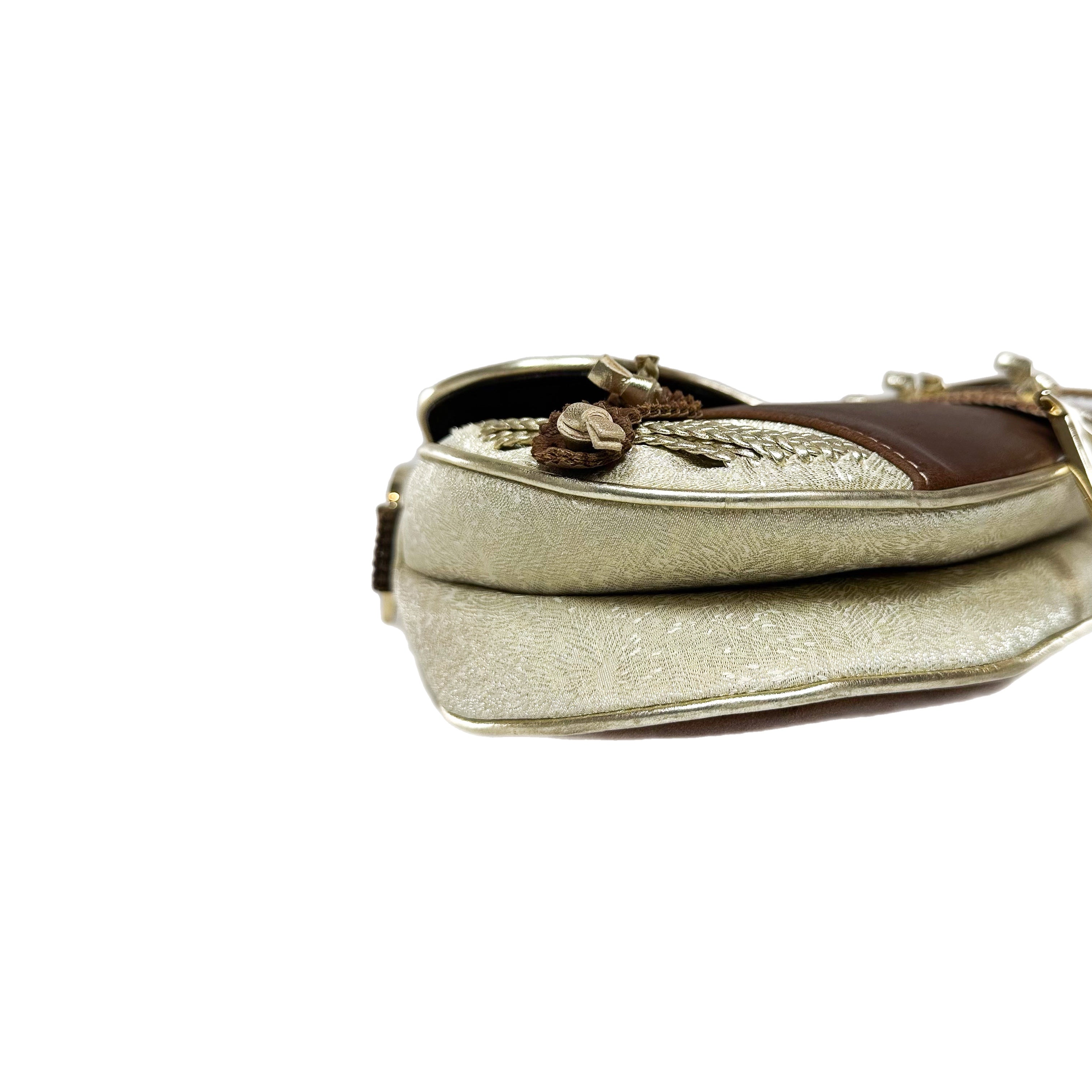 Dior Brown Ivory Saddle Bag