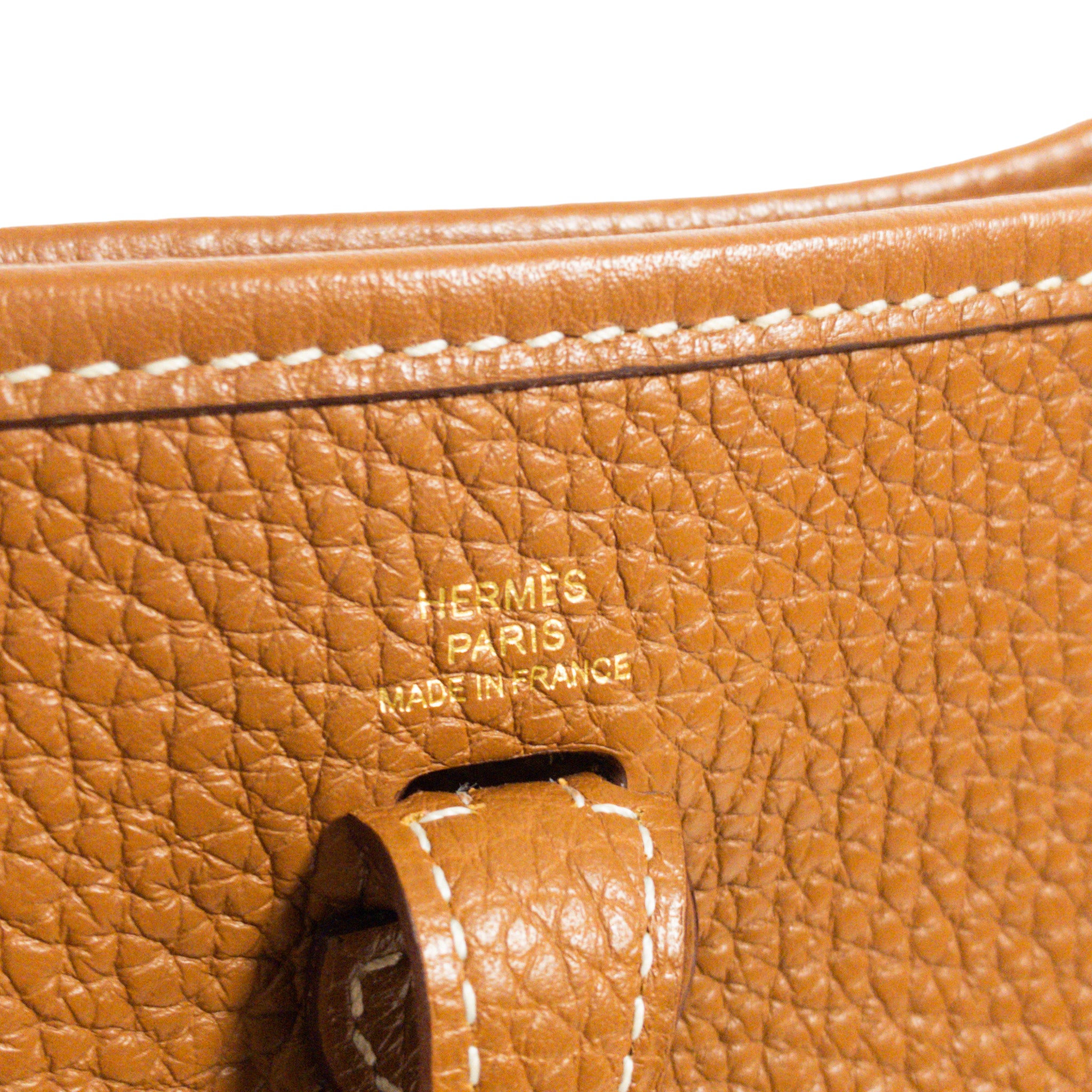 NEW HERMES Gold Clememce GHW Mini Evelyne TPM, Stamp Z