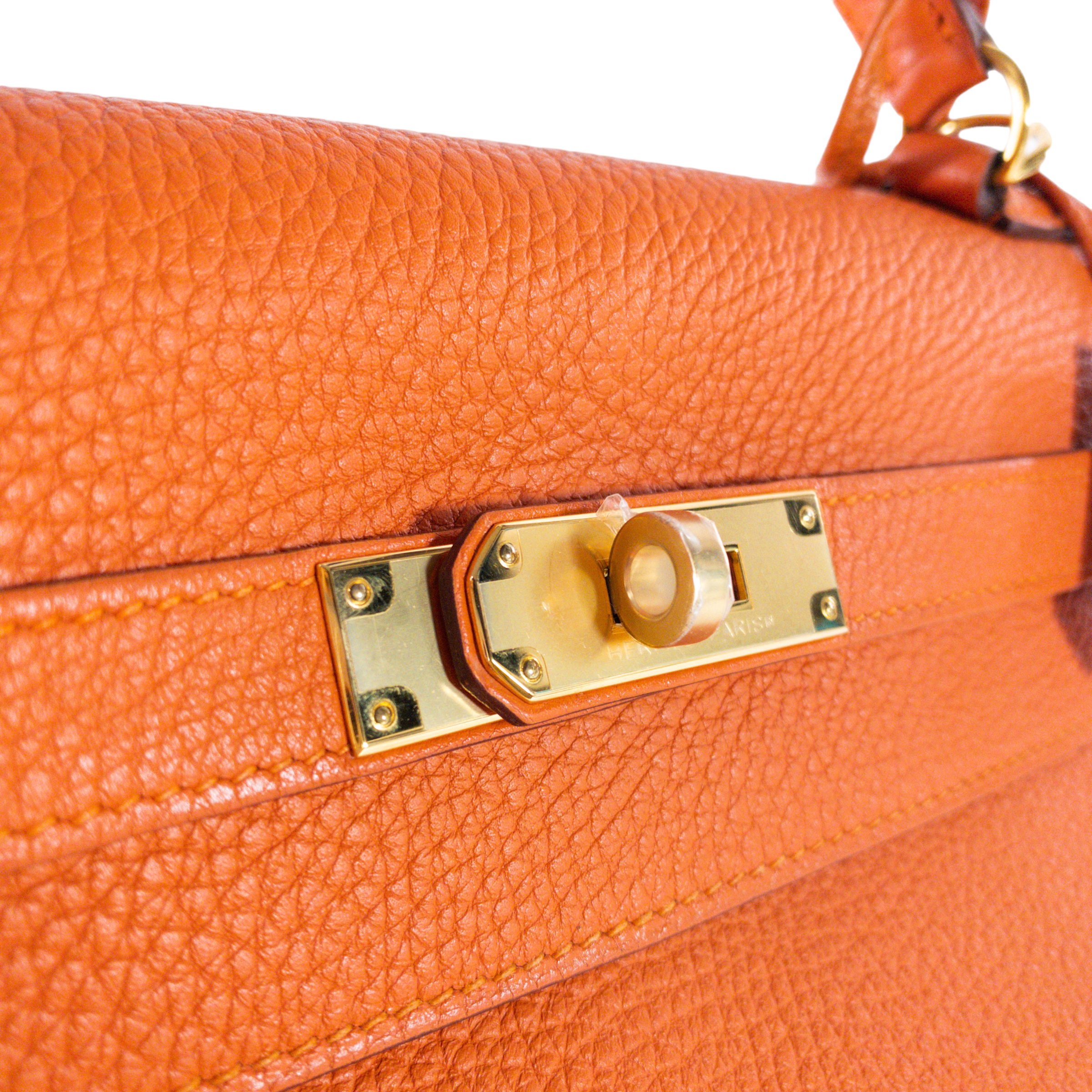 Hermes Orange Togo Kelly 32 GHW