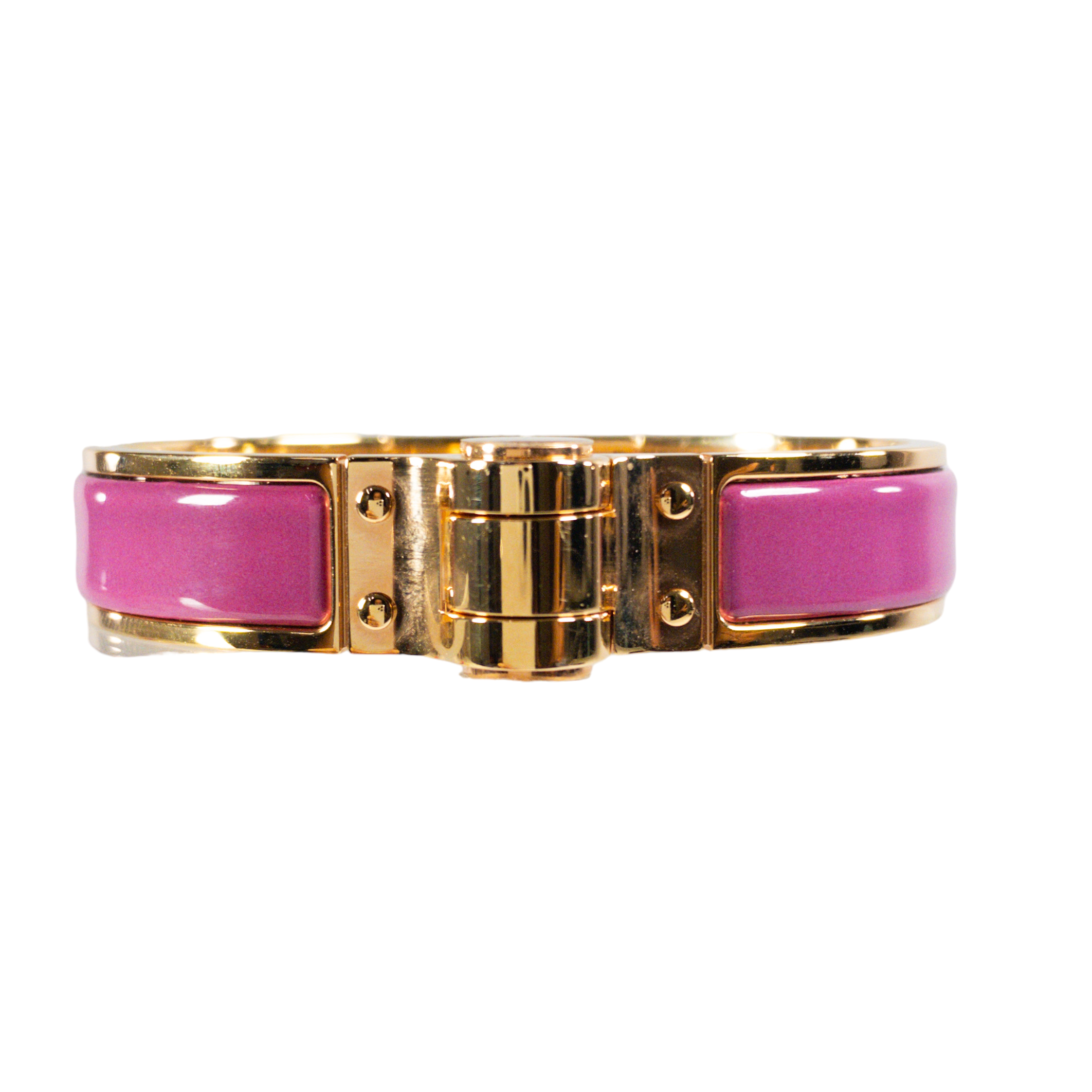 Hermes Rose Azalee Narrow Hinged Bracelet Rose Gold