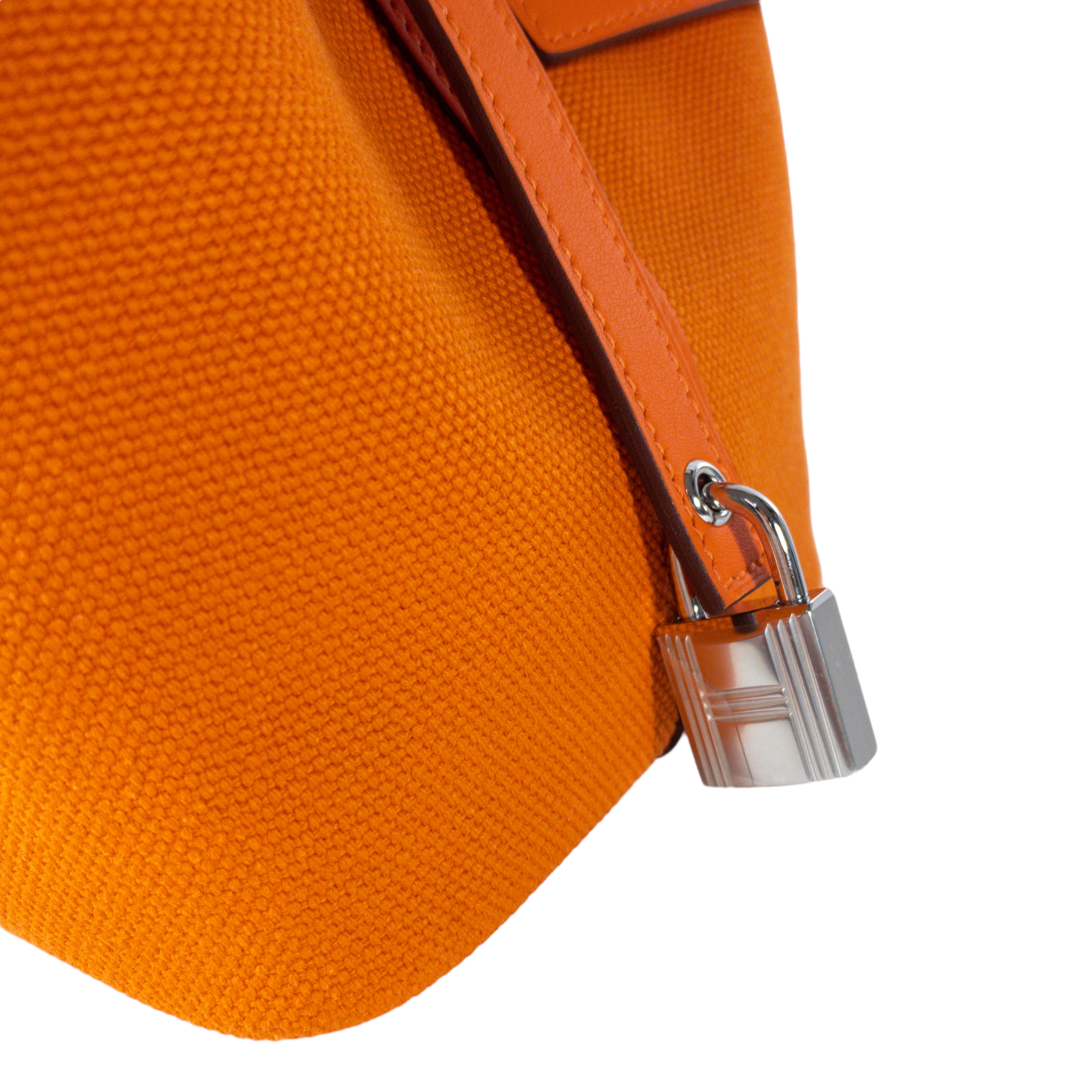 Hermes Cargo Picotin 18 Orange Toile PHW