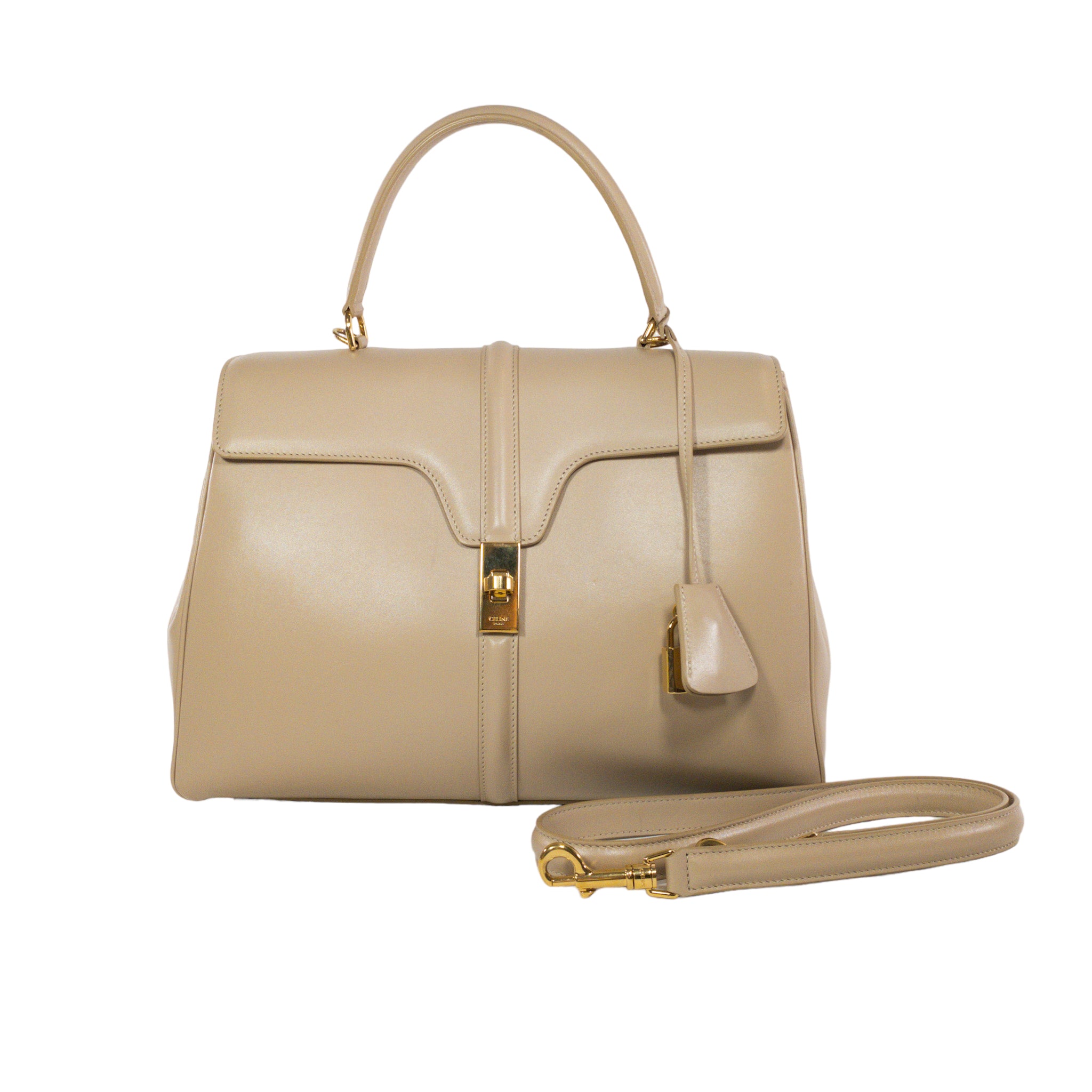 Celine Beige 16 Top Handle Tote