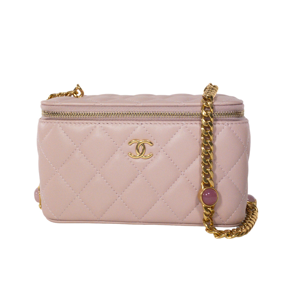 Chanel 23C Tennis Racket Mirror Vanity Clutch with Chain in White