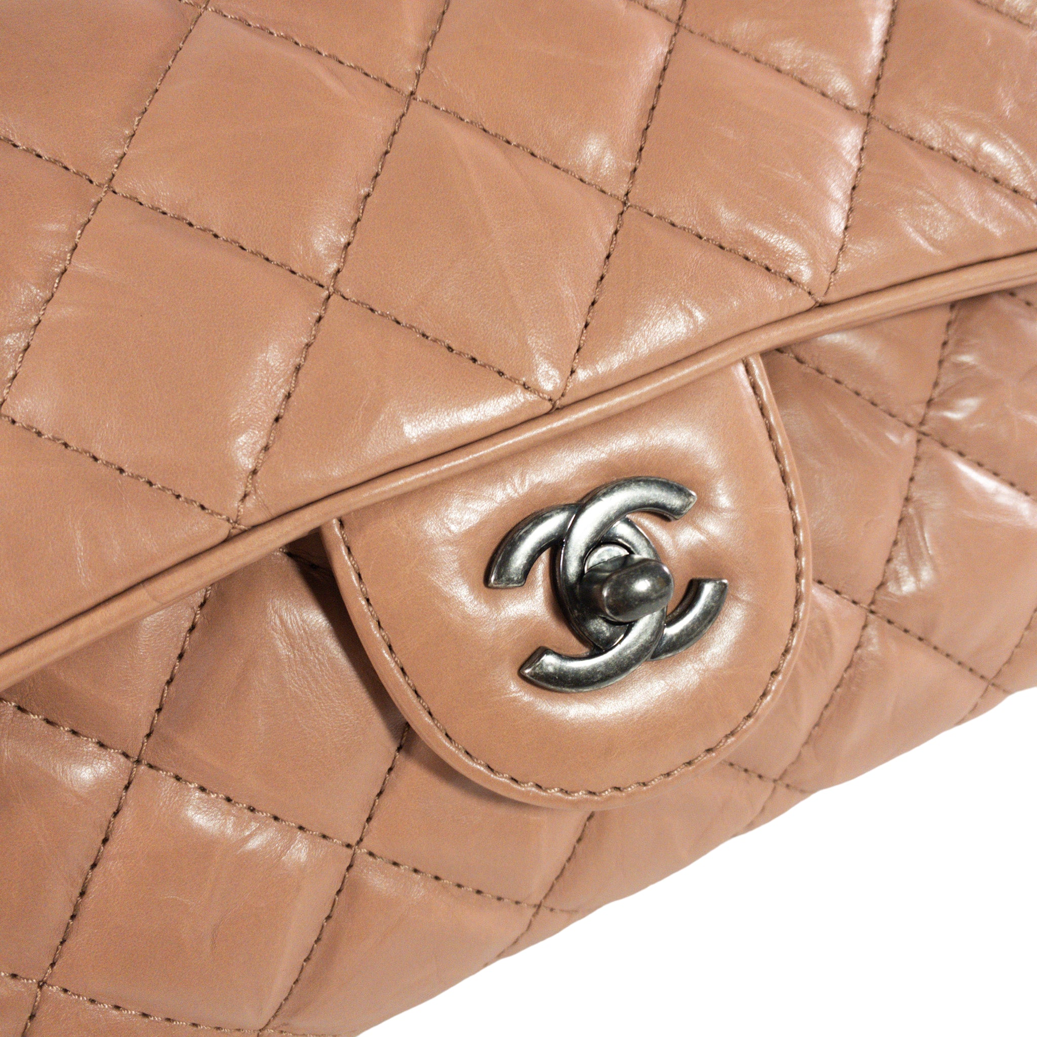 Chanel Blush Glazed Leather Large Flap