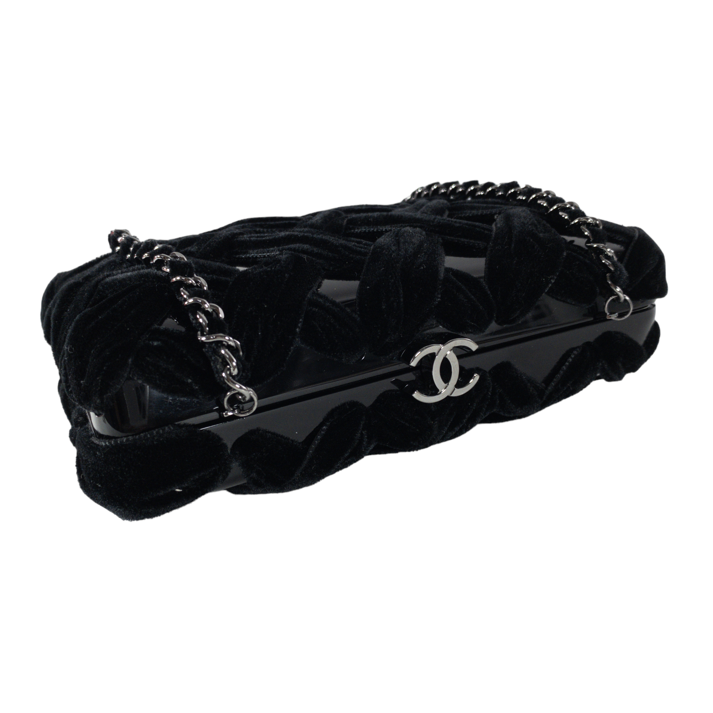 Chanel Velvet/Resin Minaudière w Chain