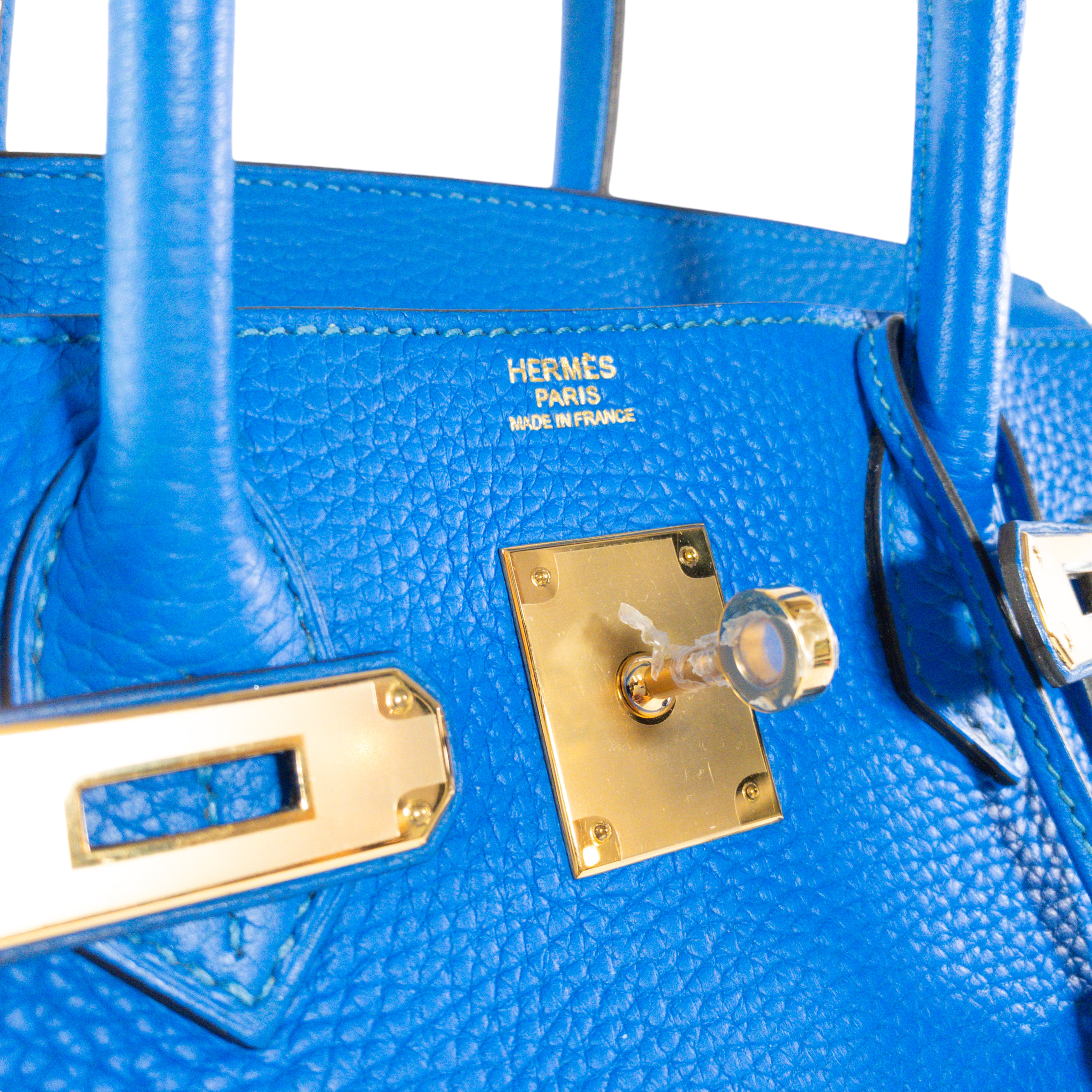 Hermes Blue Hydra Clemence Birkin 30cm GHW