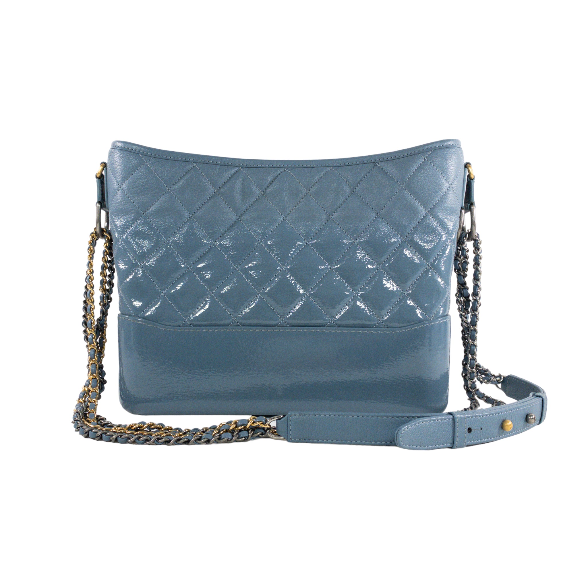 Chanel Large Gabrielle Hobo, Distressed leather, Blue/Black