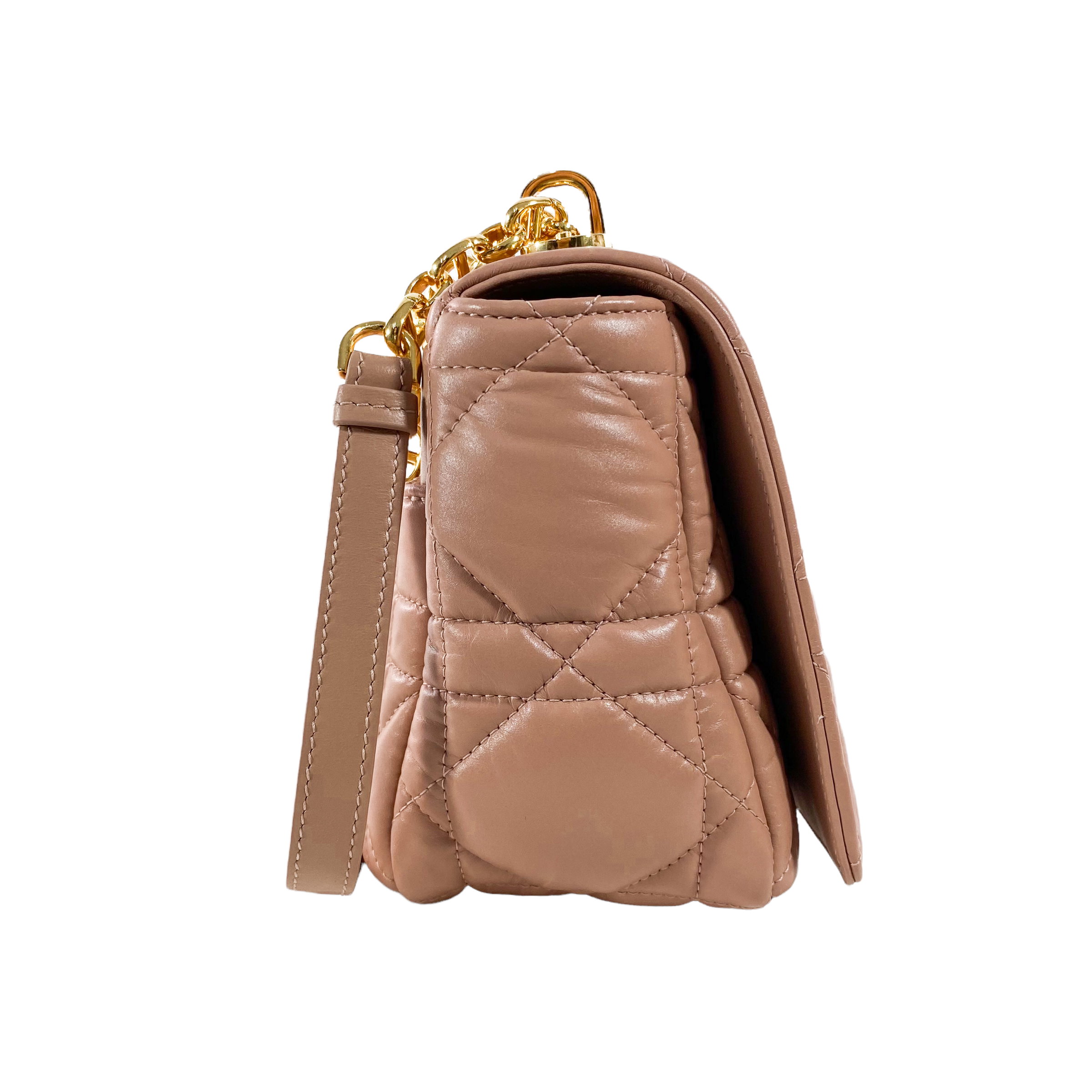 Medium Lady Dior Bag Warm Taupe Cannage Lambskin