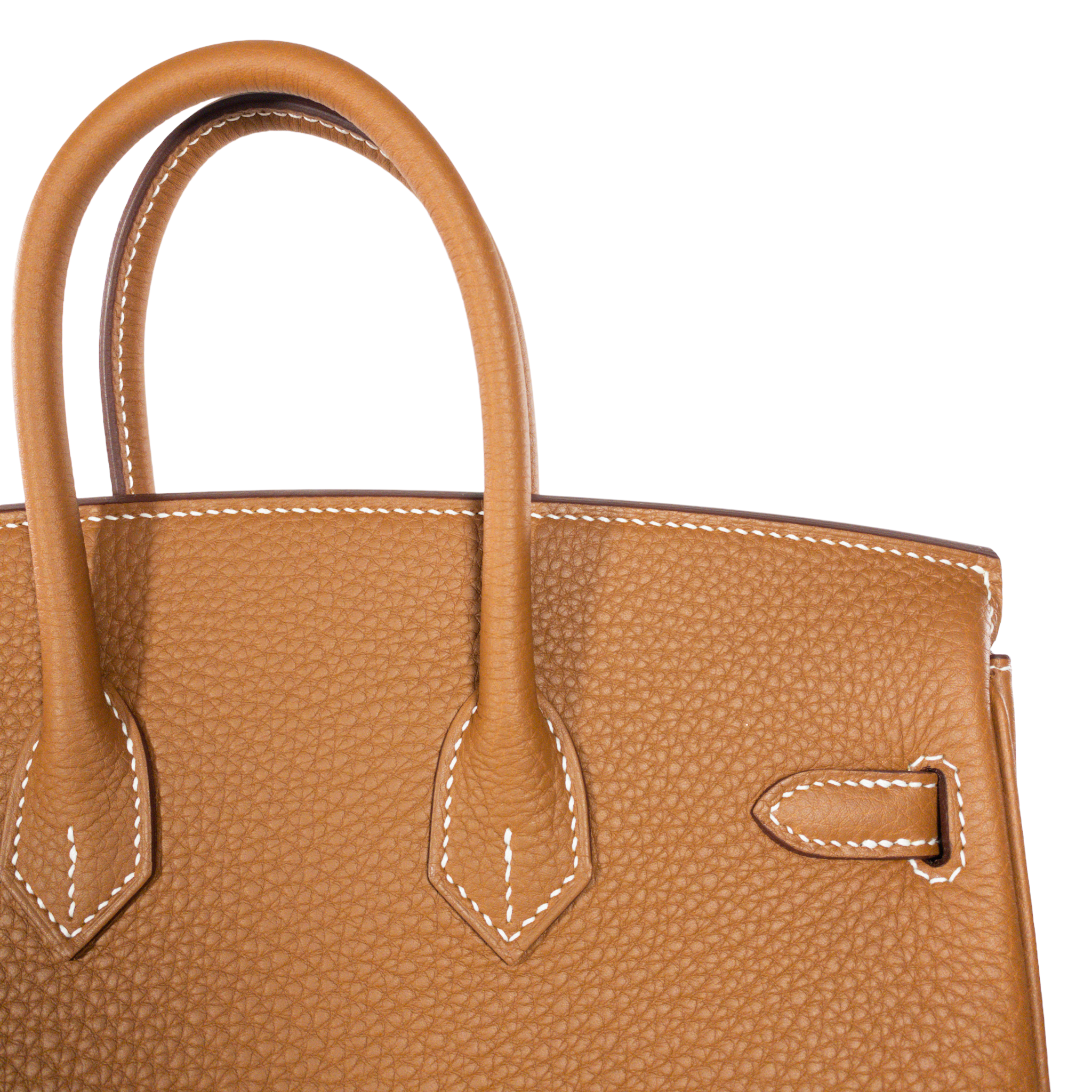 Hermes Gold Brown Togo Birkin 25 Gold Hardware Handbag Bag Tote