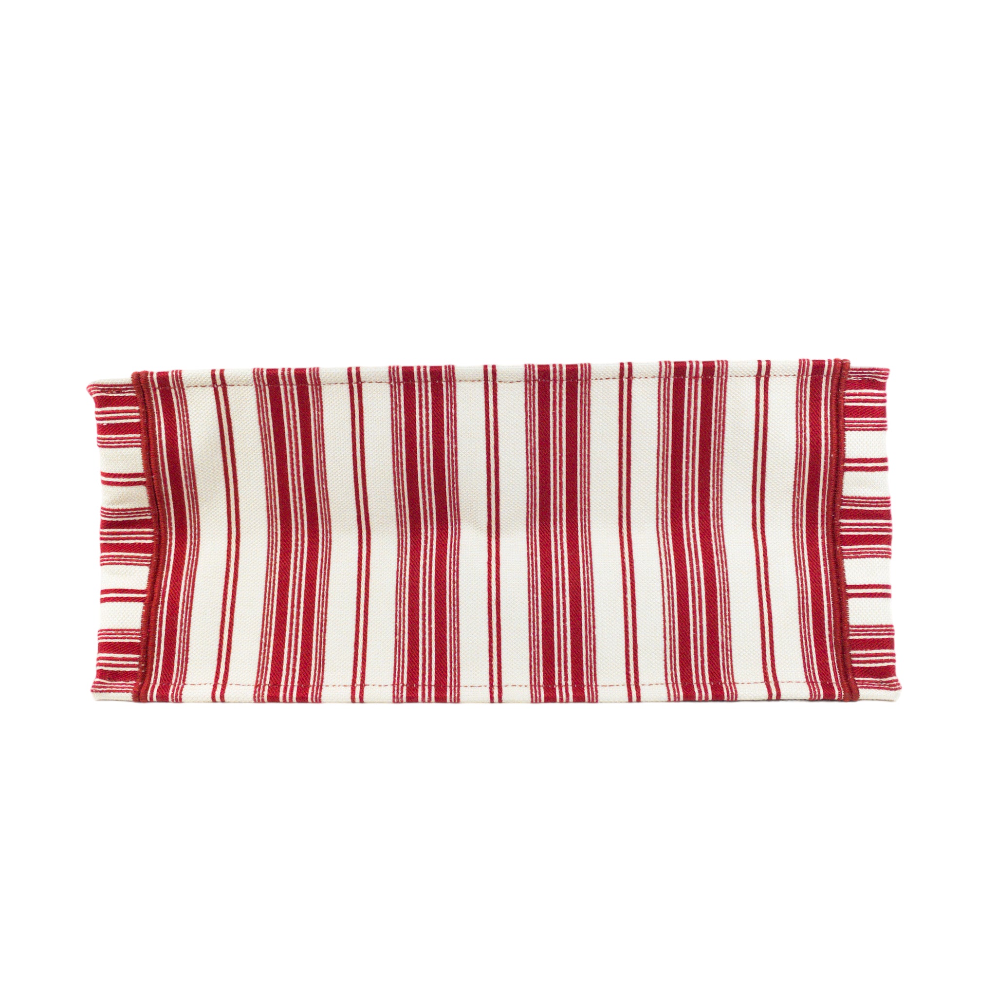 Dior Red Striped Embroidered Large Book Tote