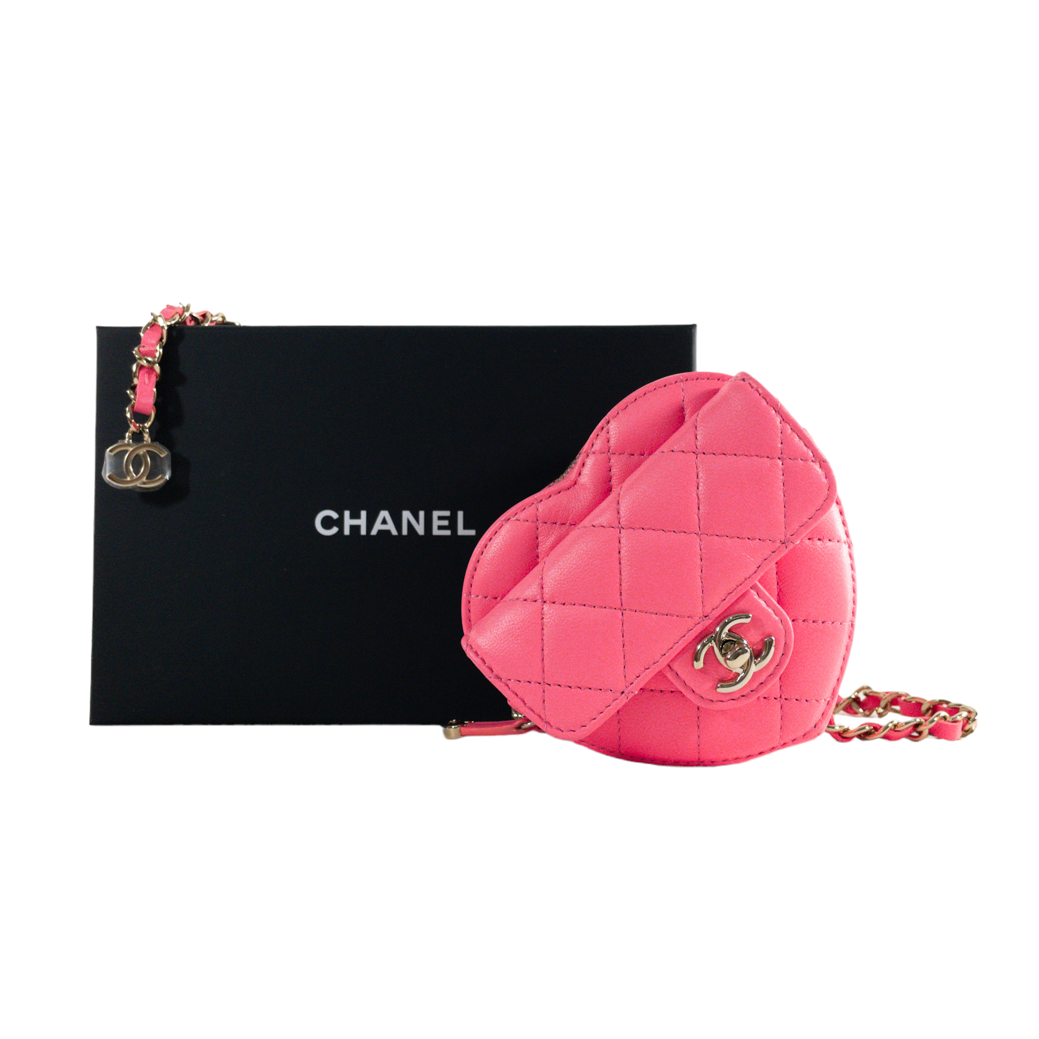 CHANEL 22S Large Heart Bag in Pink Lambskin